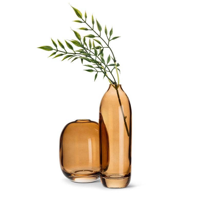 Tall Vase-Dark Amber-7.5"H