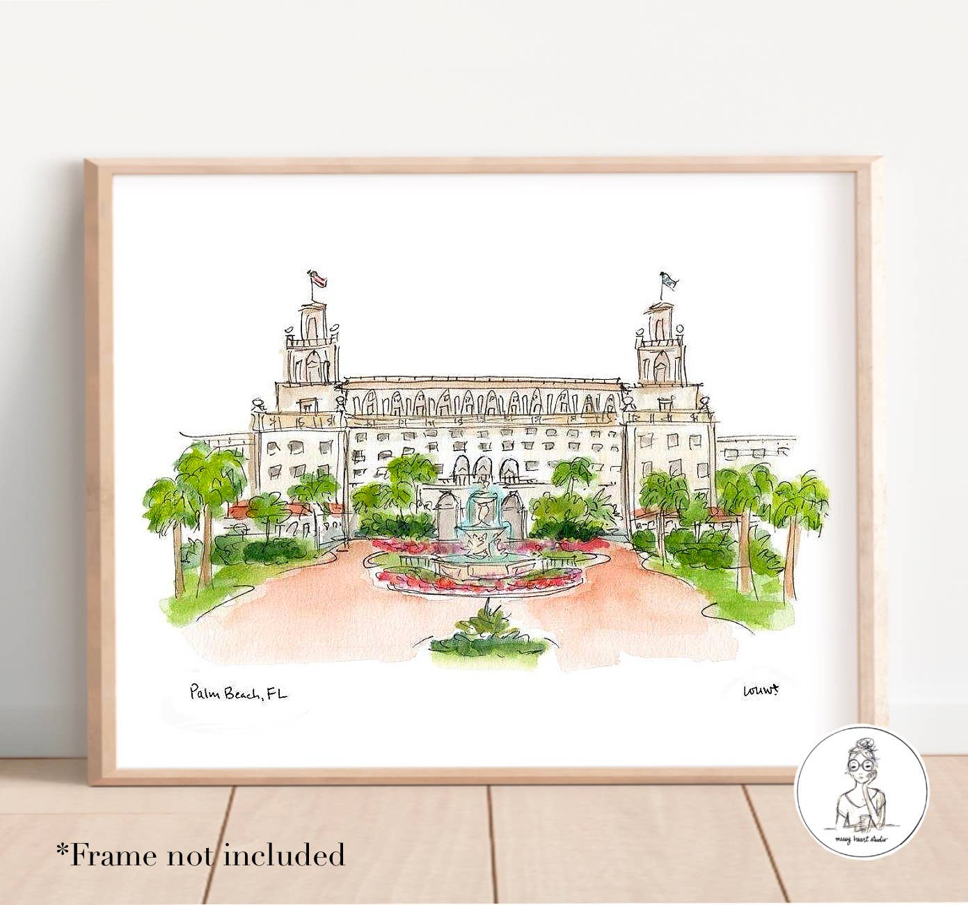 Messy Heart Studio- RFH Custom Local Landmark Watercolor Prints, Personalized Art