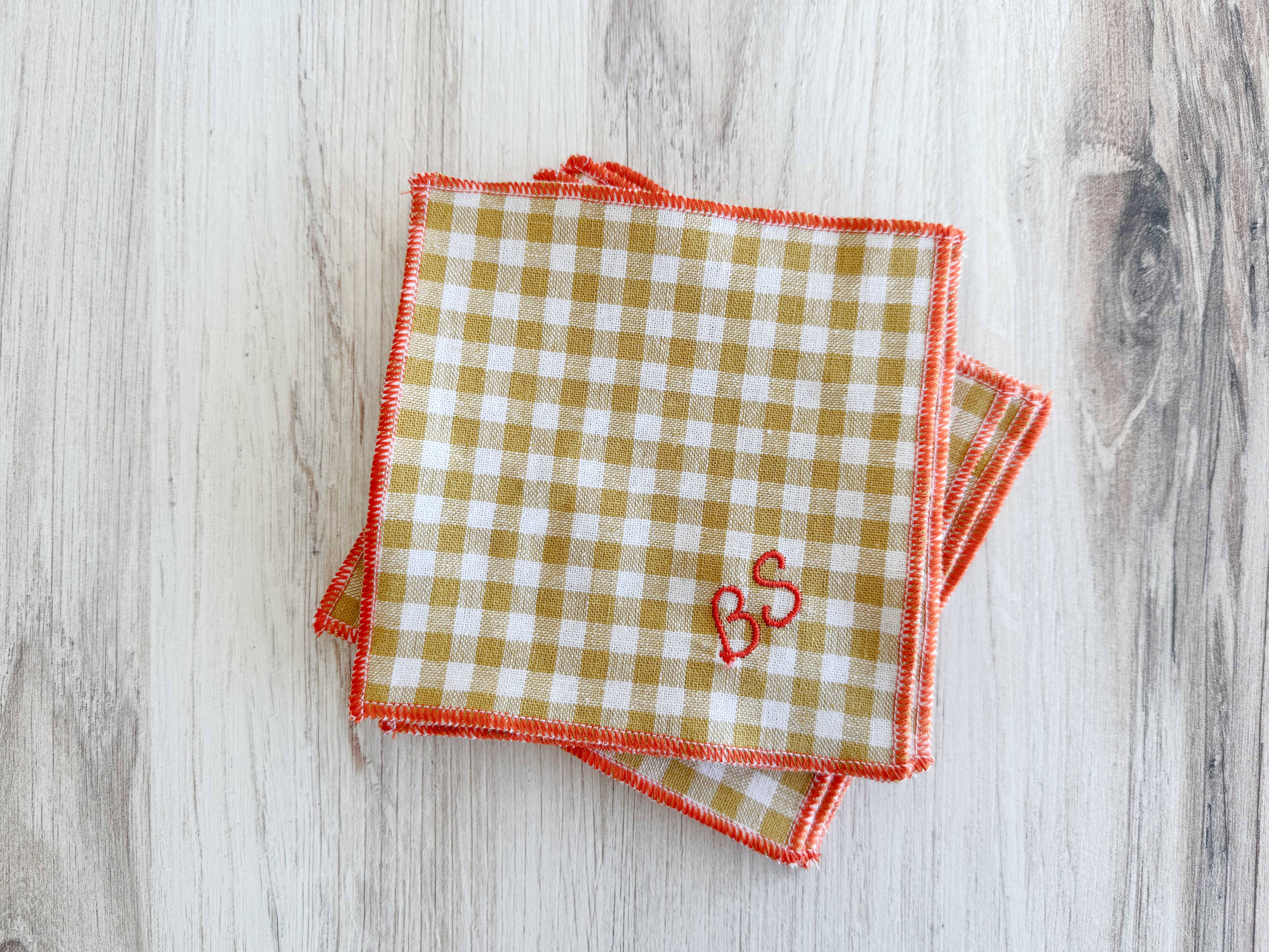 Sweary Cocktail Coasters in Check, set of eight