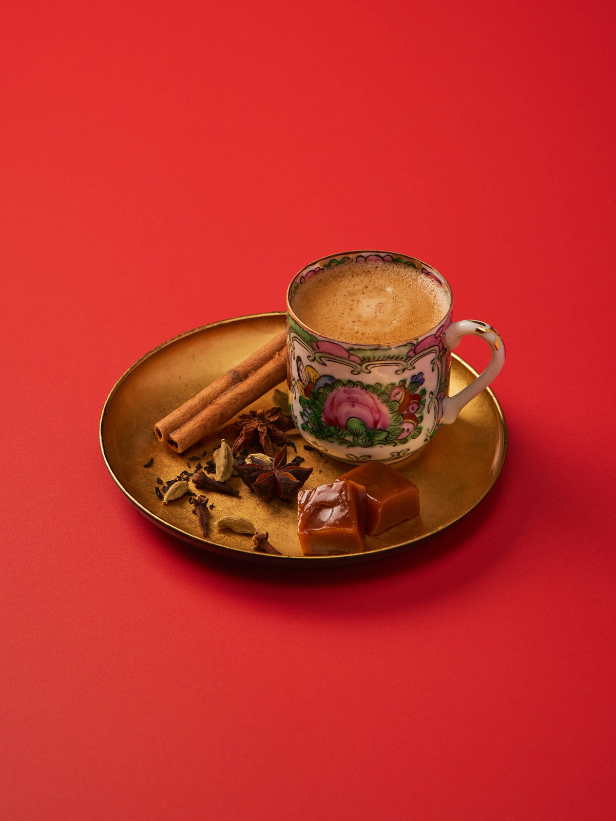 Dirty Chai Caramels, Red Gift Box 6oz (Tea, Coffee, Spices)