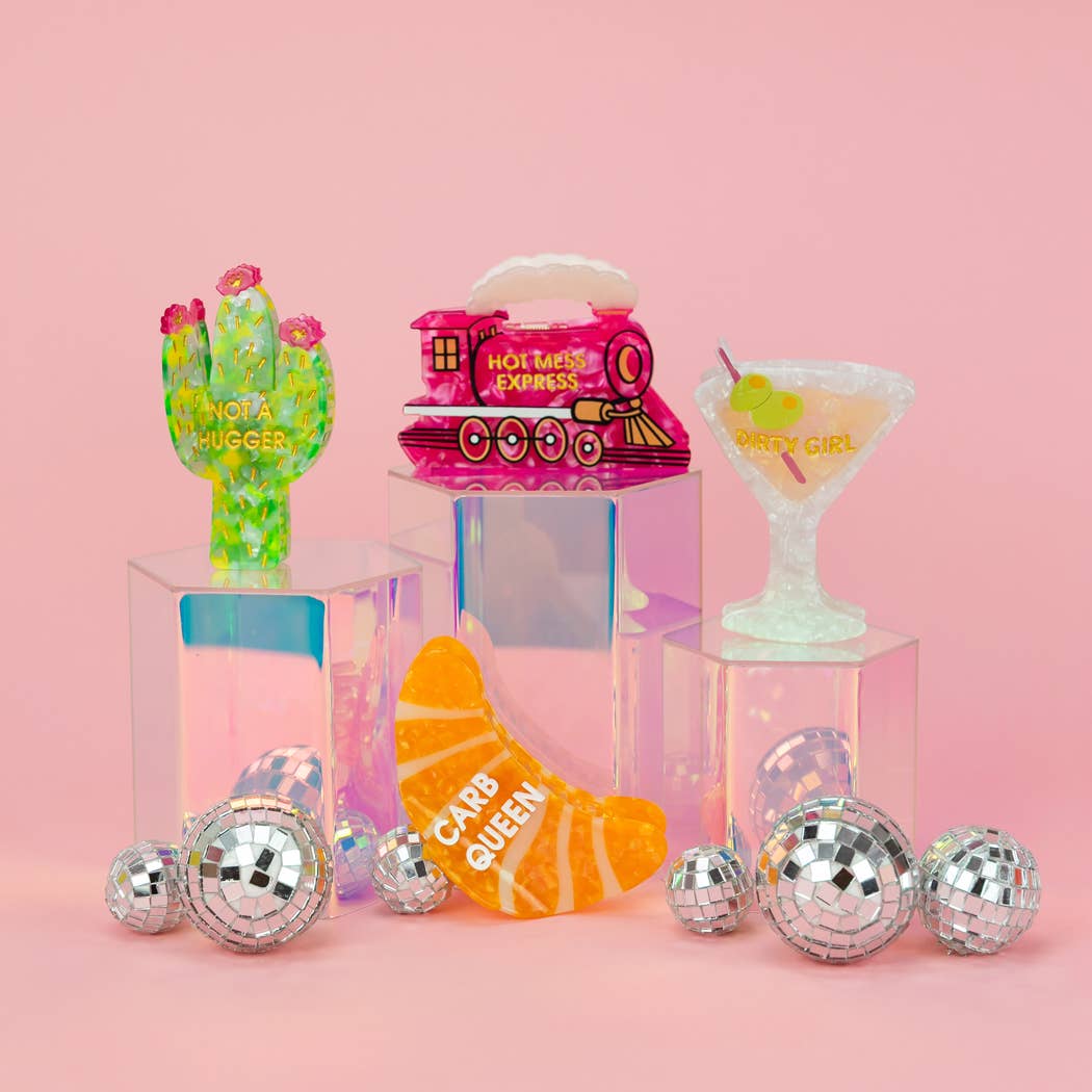 Dirty Girl - Martini Acetate Hair Claw Clip, Funny Gift