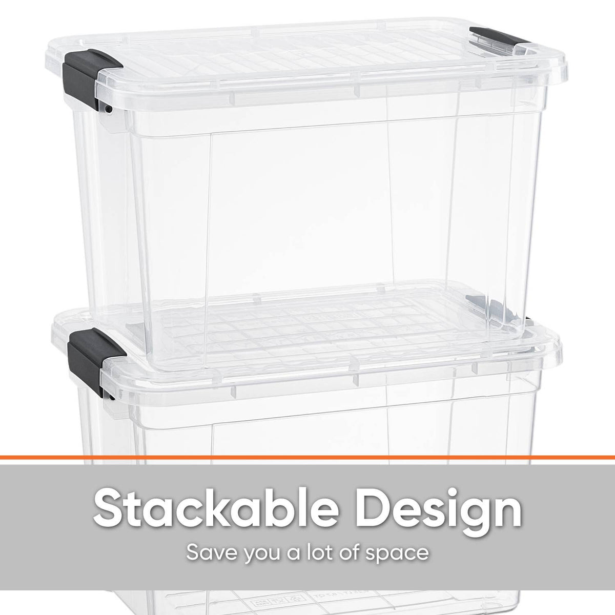Superio Clear Closet Storage Organizing Container, 46 Liter
