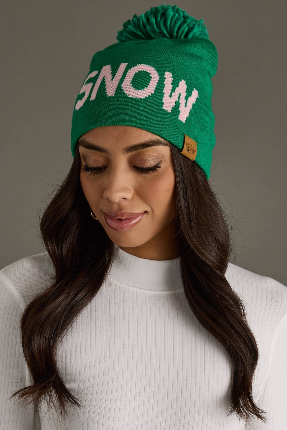 Green Snow Pom Hat