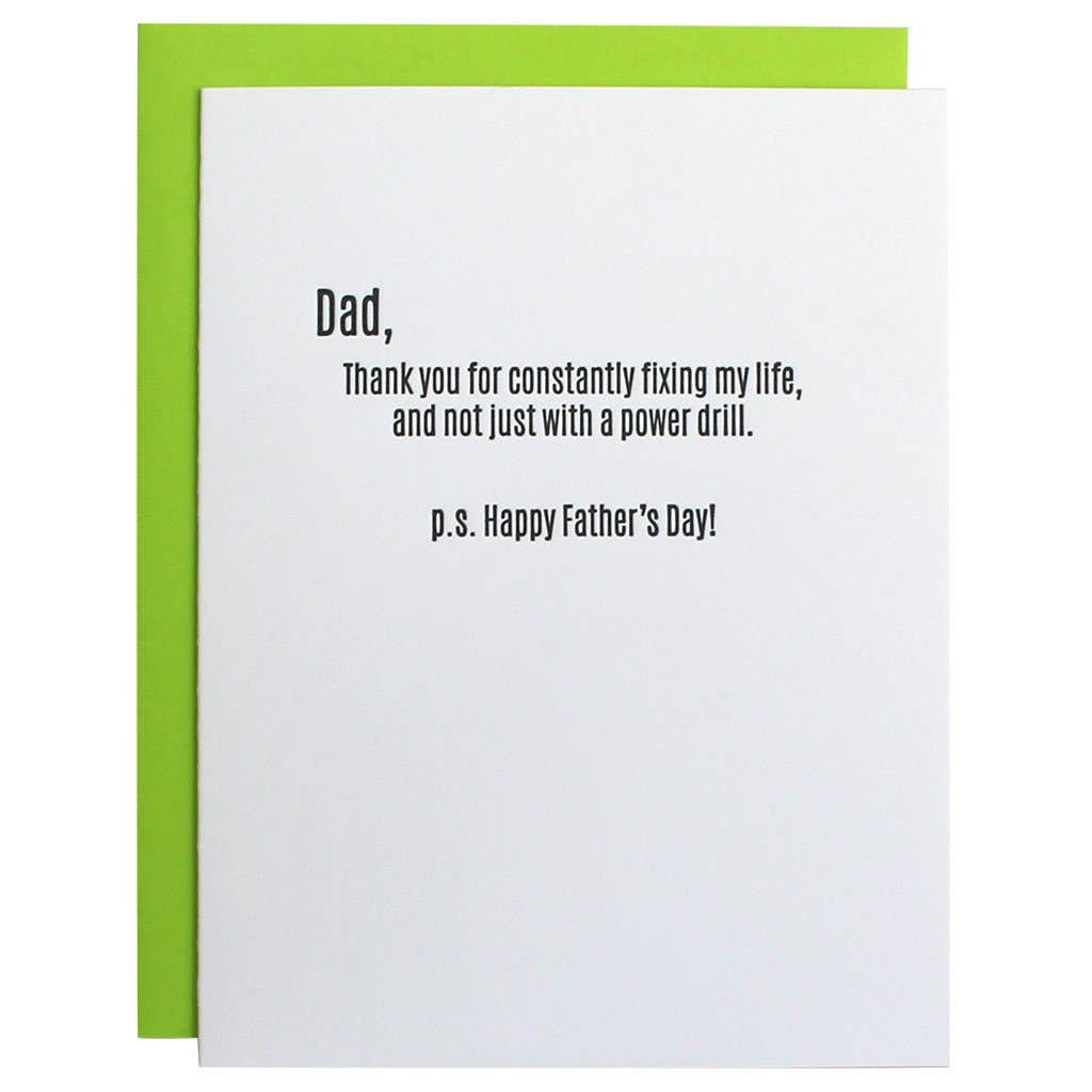 Fixing Life Father's Day Letterpress Greeting Card