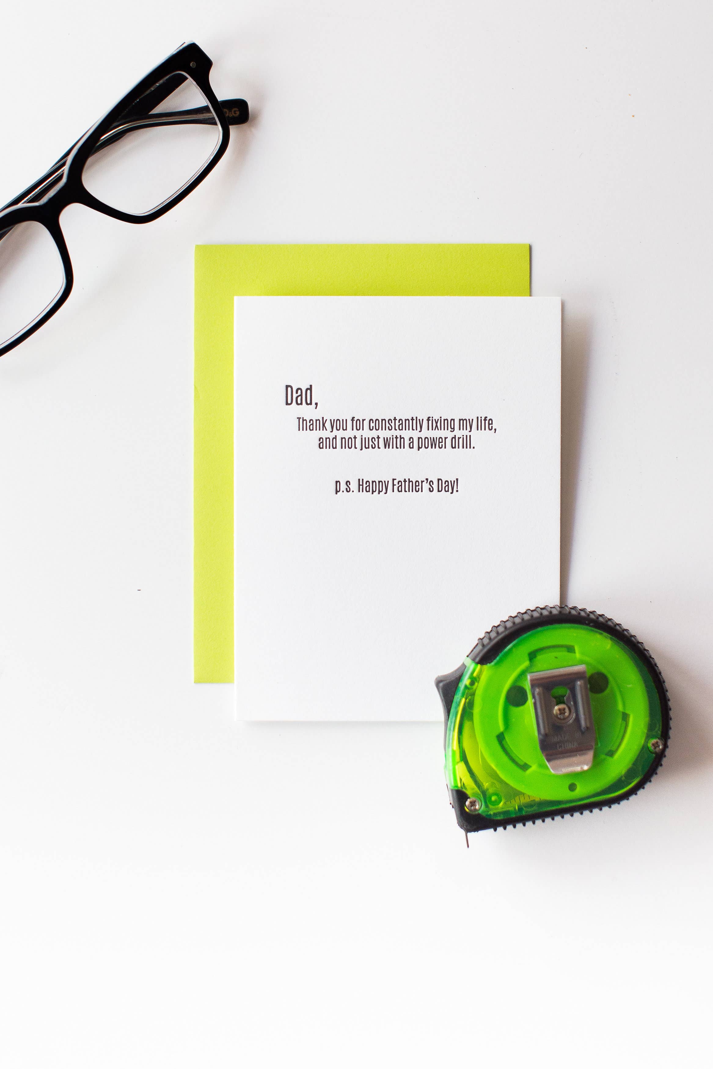 Fixing Life Father's Day Letterpress Greeting Card