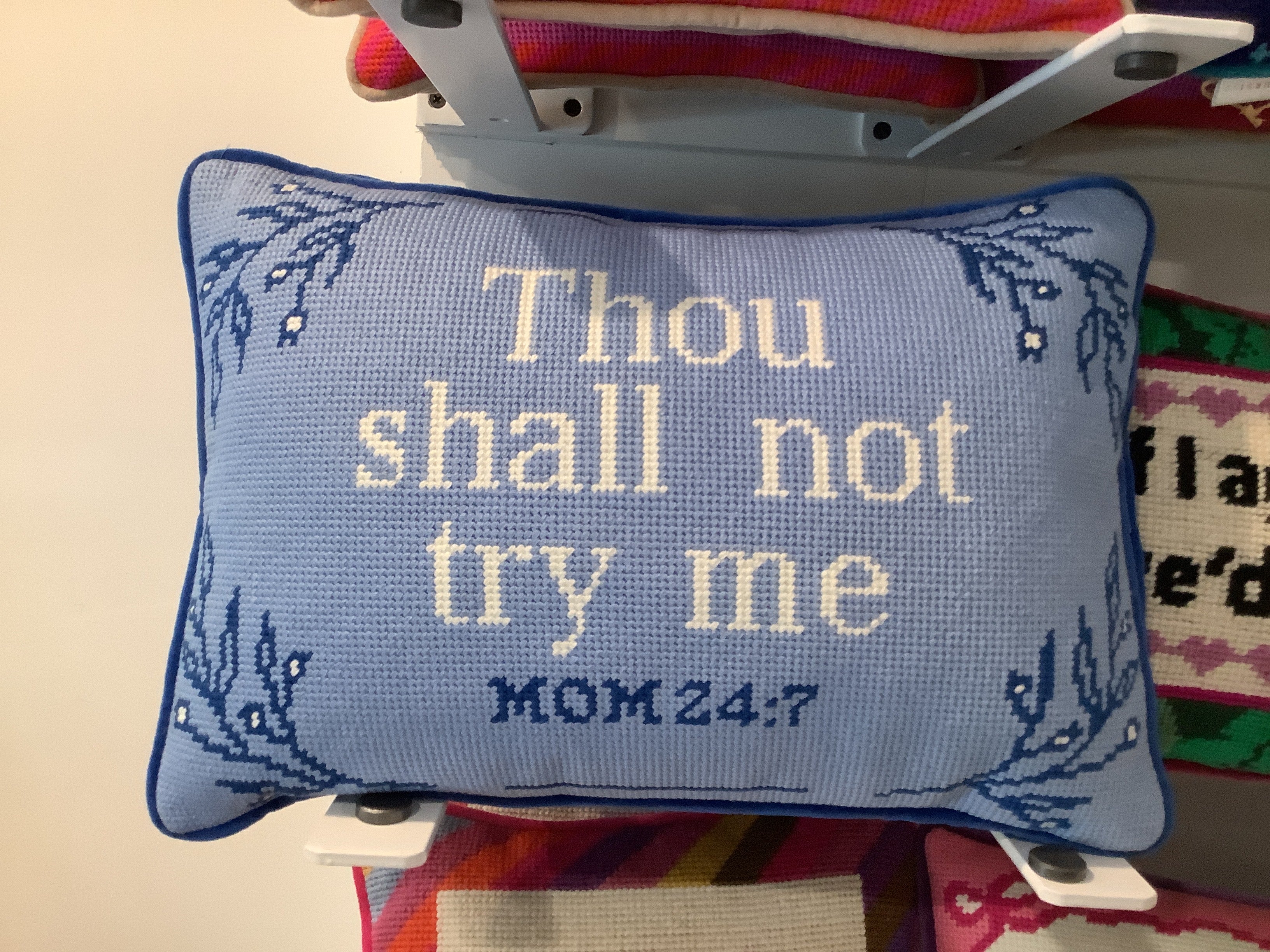 Thou shall not try me pillow