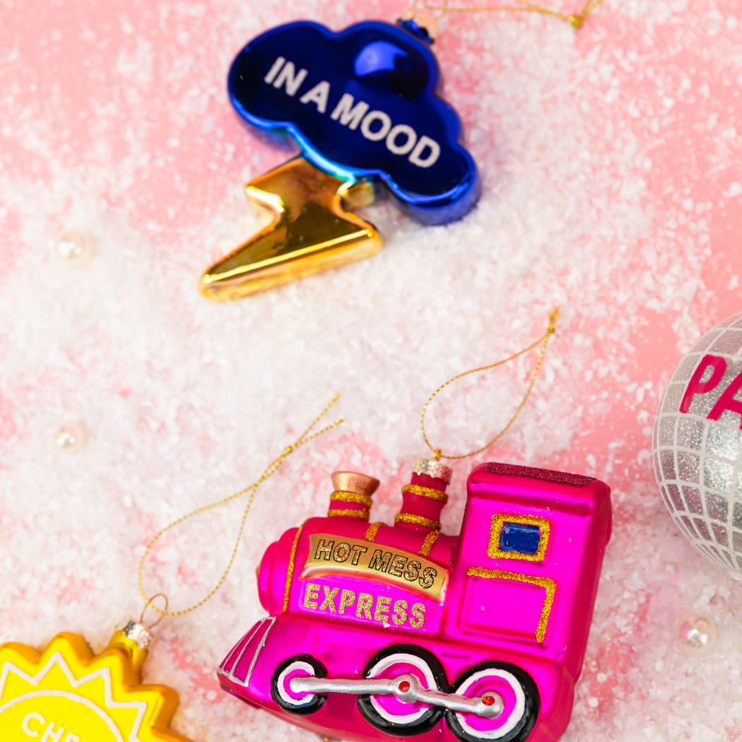 In A Mood - Lightning + Cloud Glass Ornament, Holiday Gift