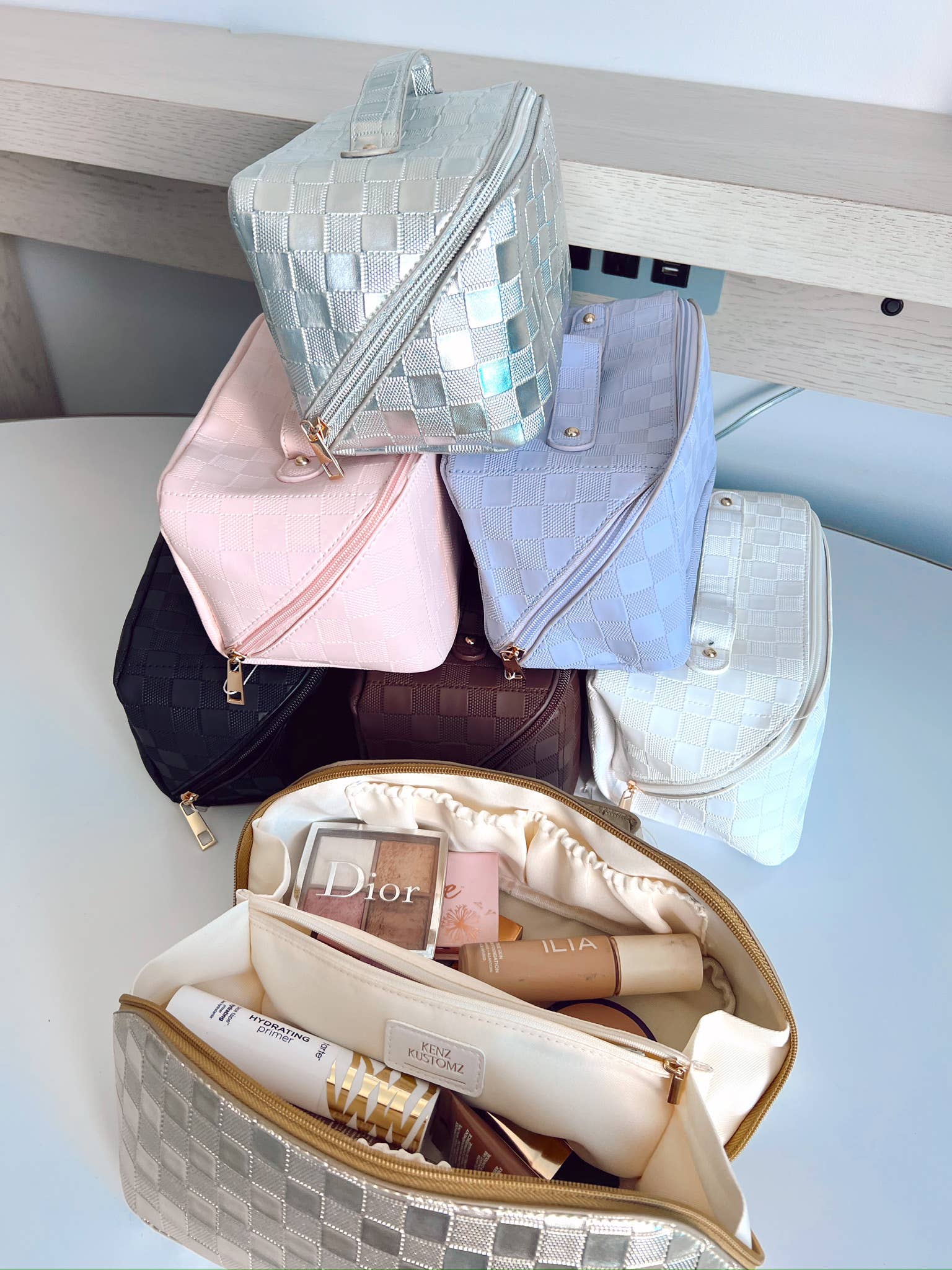 Rosemary Leather Makeup Bag