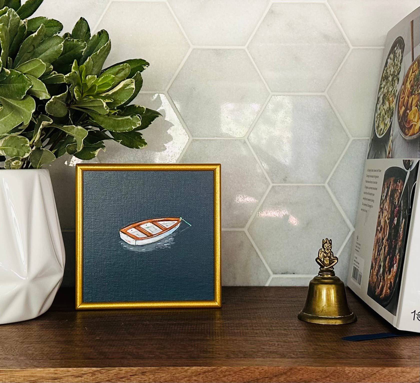 Little Rowboat in Dark Blue Water