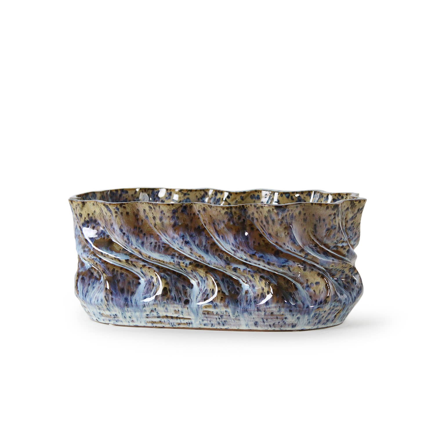 Ocean Tides Planter - Short Oval Pot
