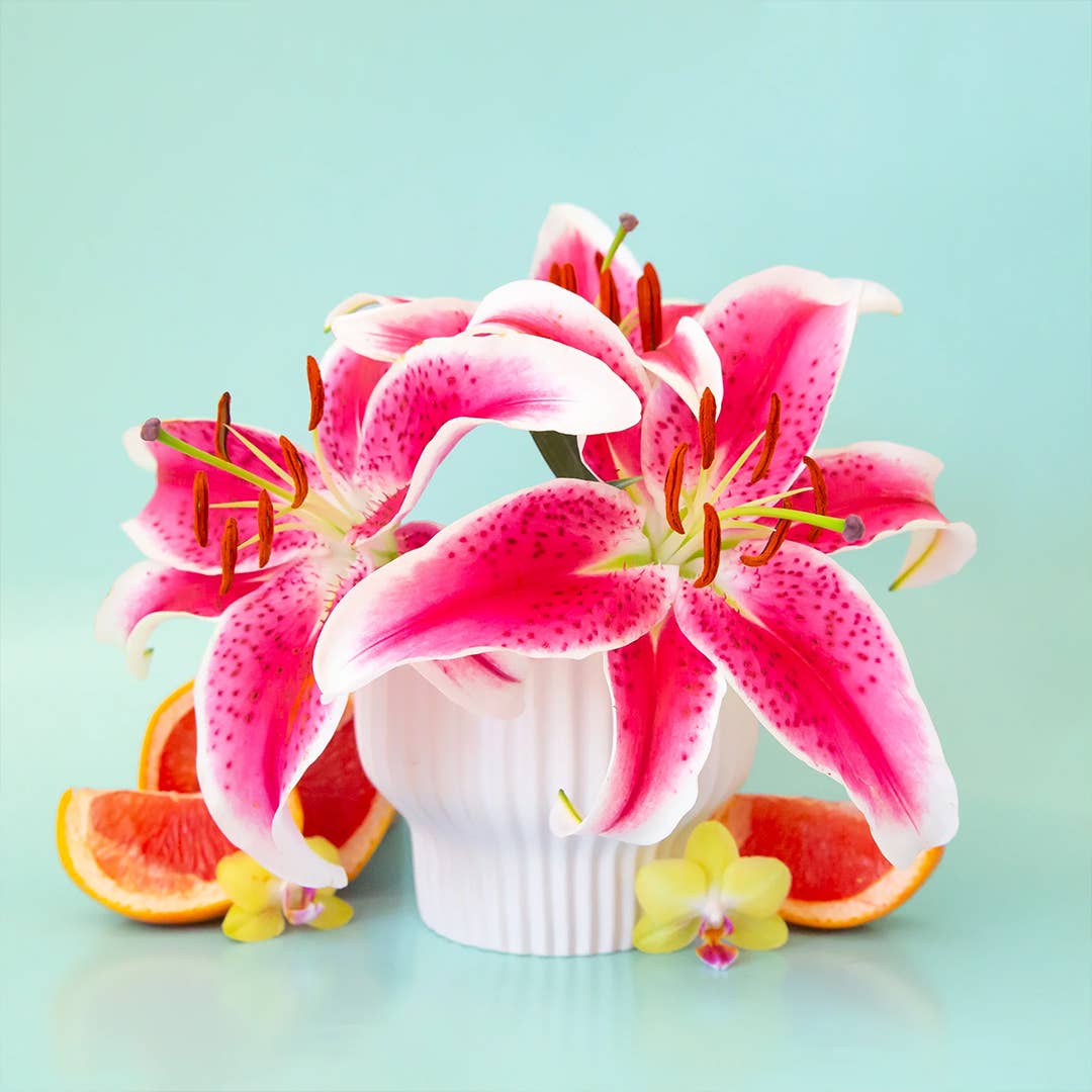 Presley Pedestal Vase | White