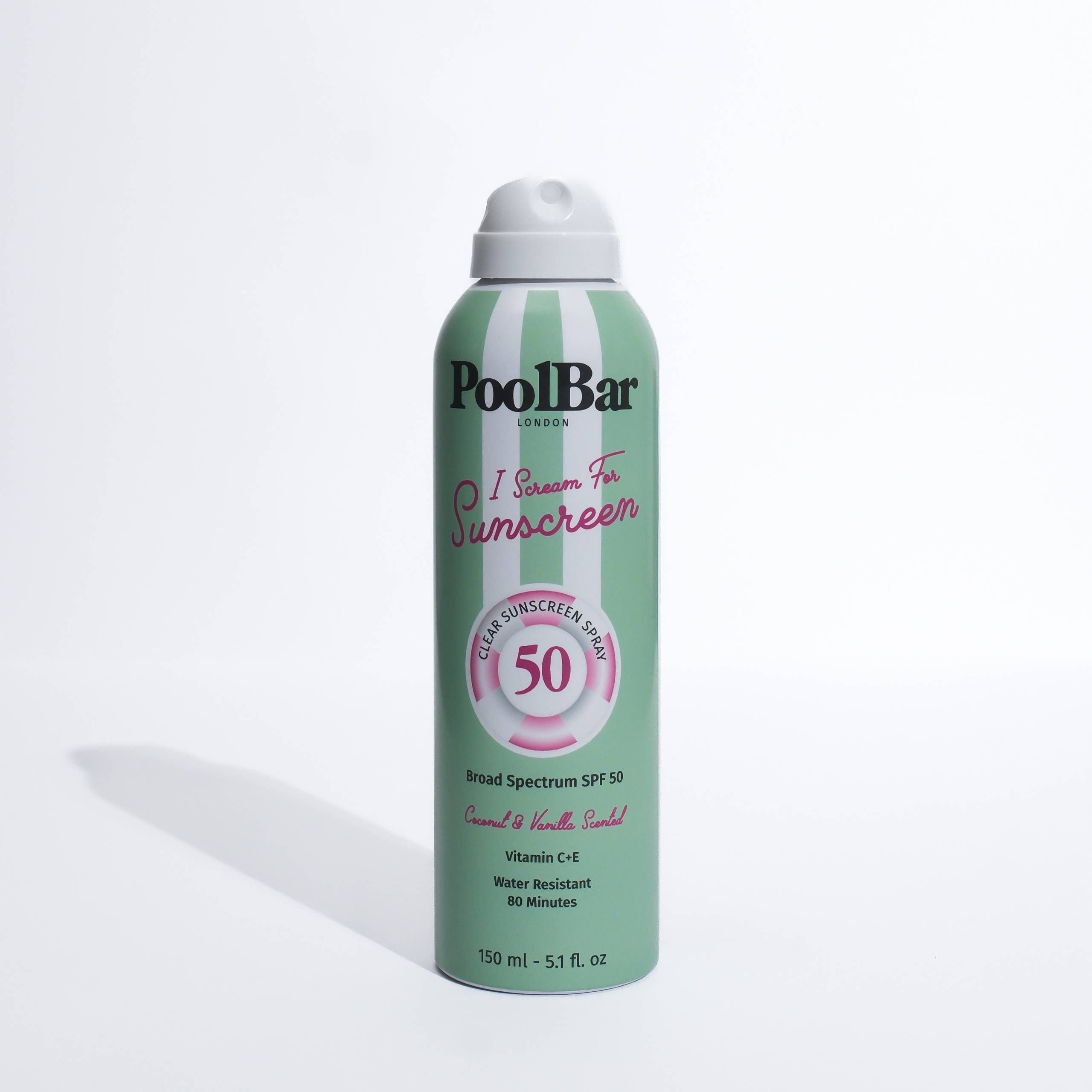 SPF 50 Clear Sunscreen Spray-Coconut and Vanilla Scented