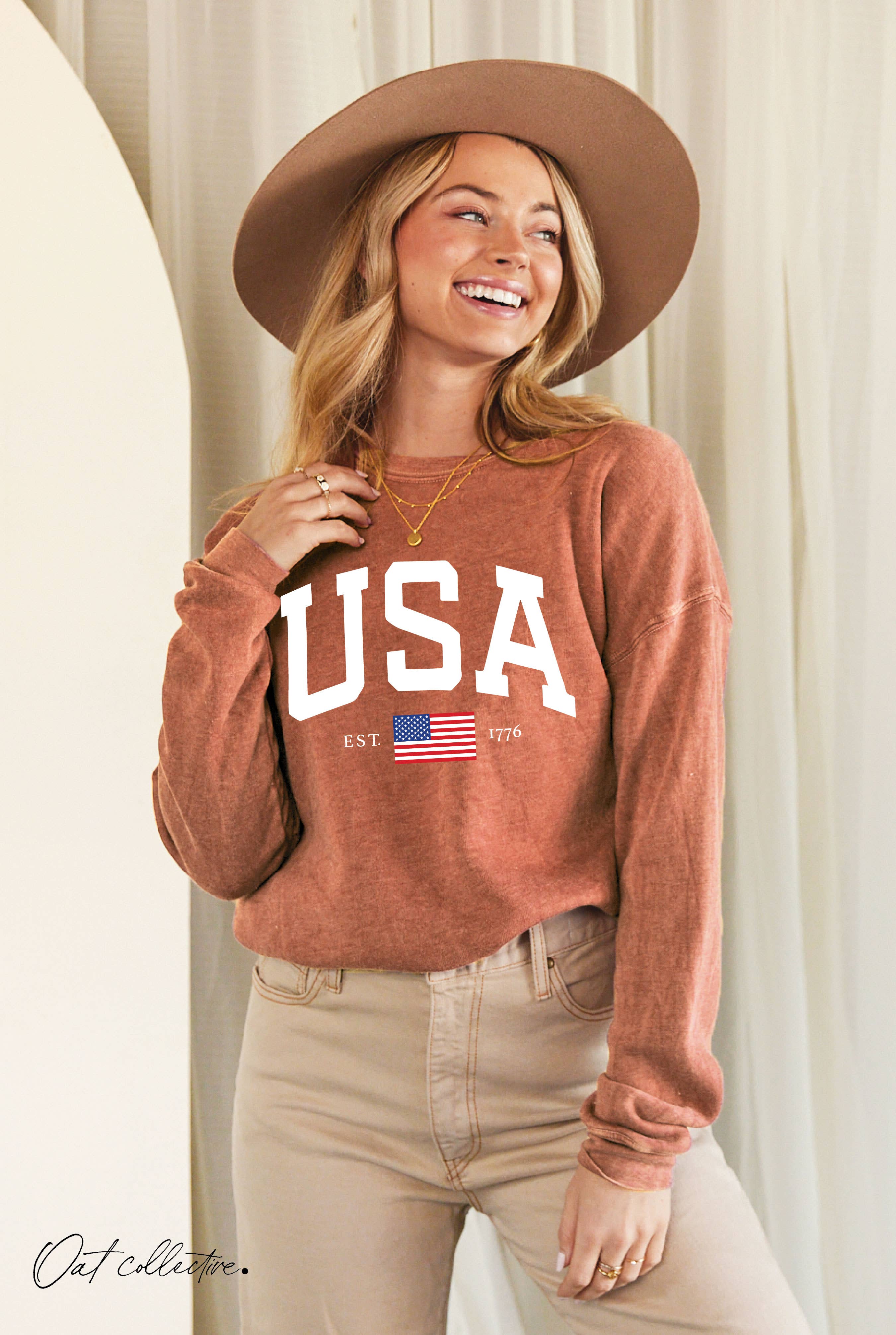 USA EST.1776 Mineral Graphic Sweatshirt