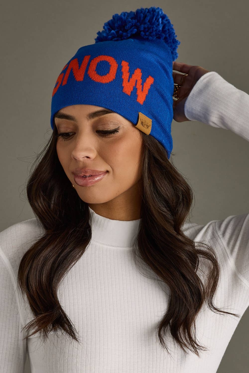 Royal Blue Snow Pom Hat