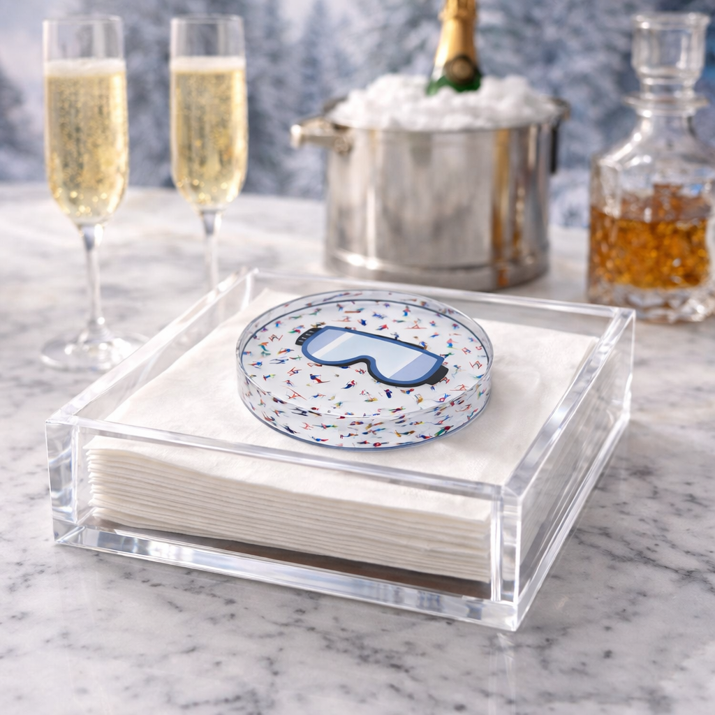 Acrylic Napkin Weight, Ski Goggles