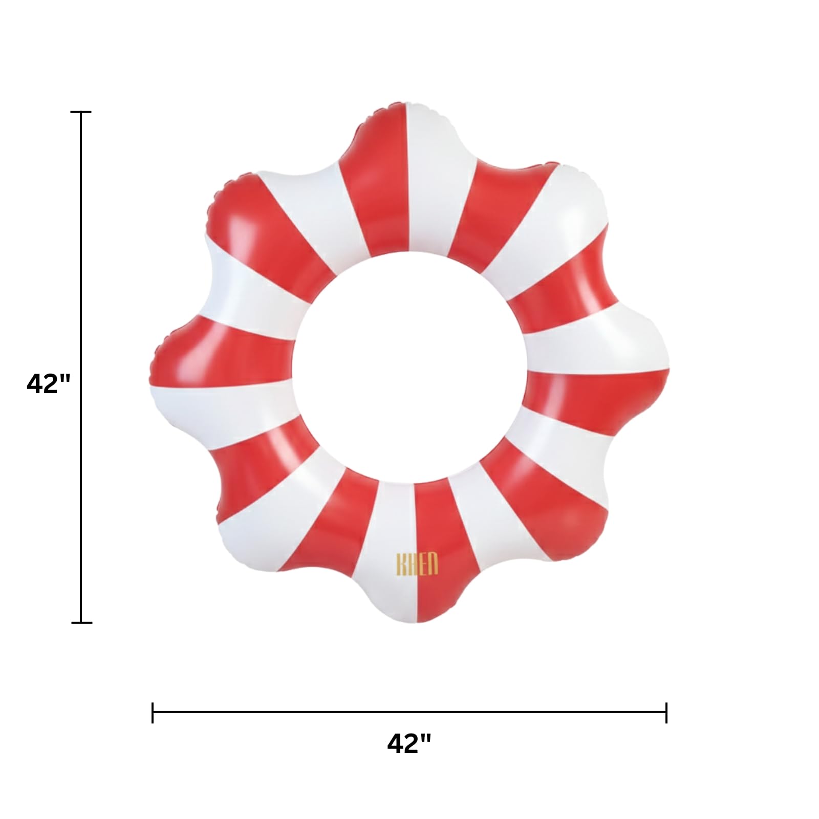 Amalfi Scalloped Float Ring for Pool & Beach | Red and White