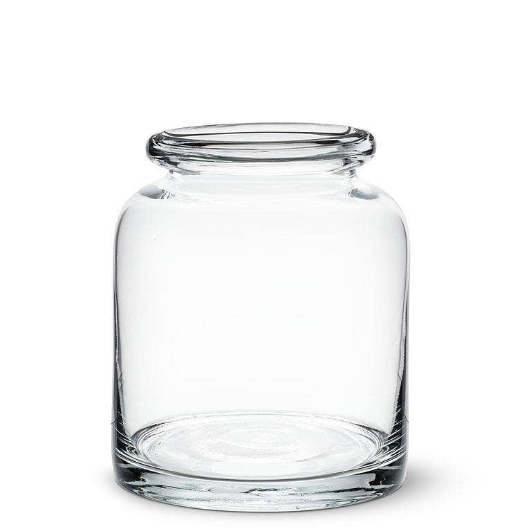 Wide Roll Top Bottle Vase - 6"H