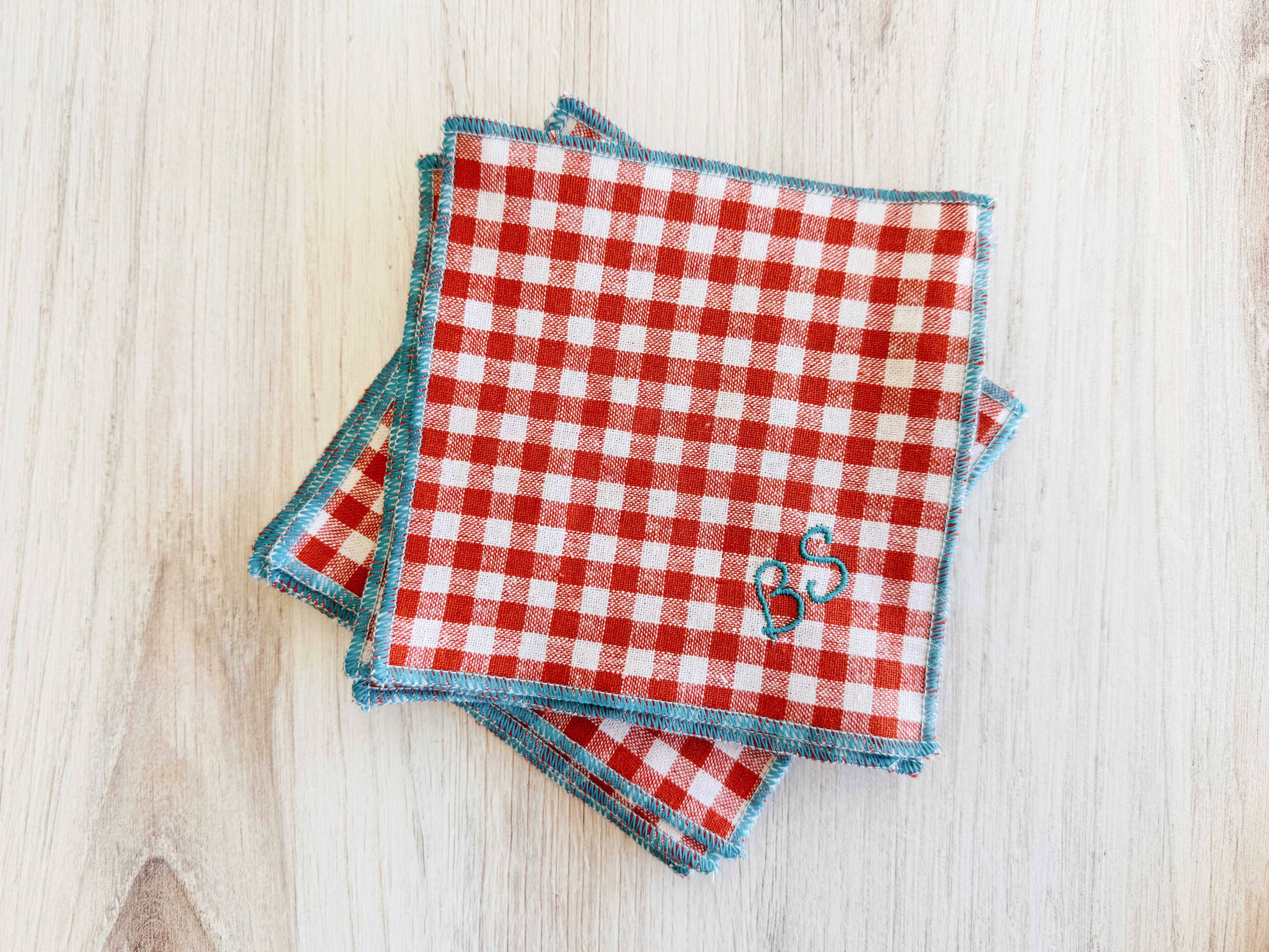 Sweary Cocktail Coasters in Check, set of eight