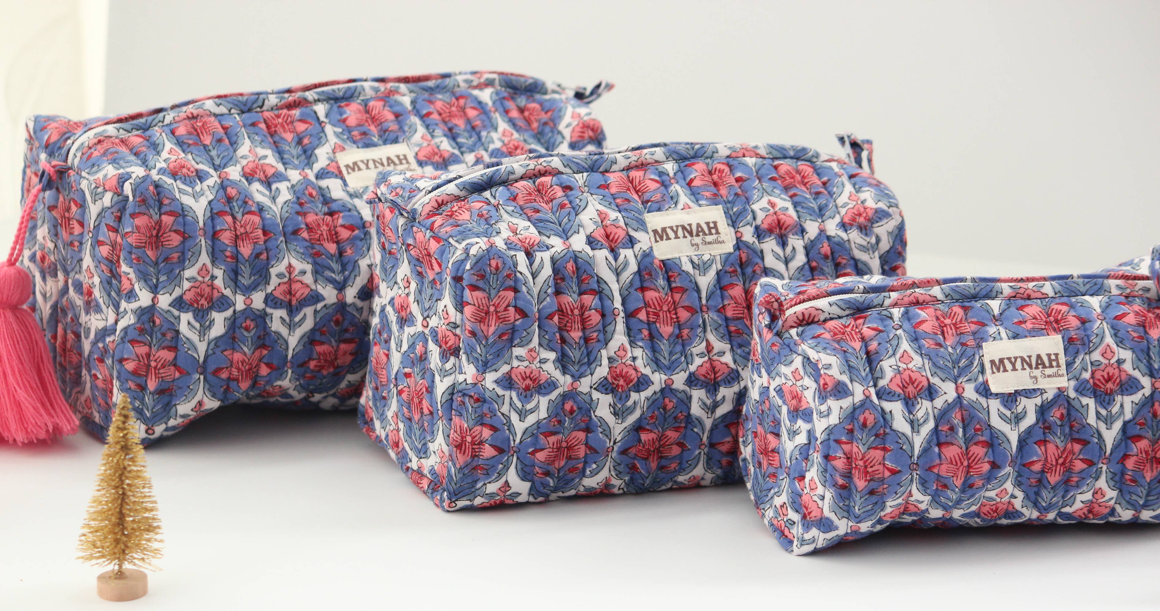 Nantucket floral print travel/make up/organizer/bag-Set of 3