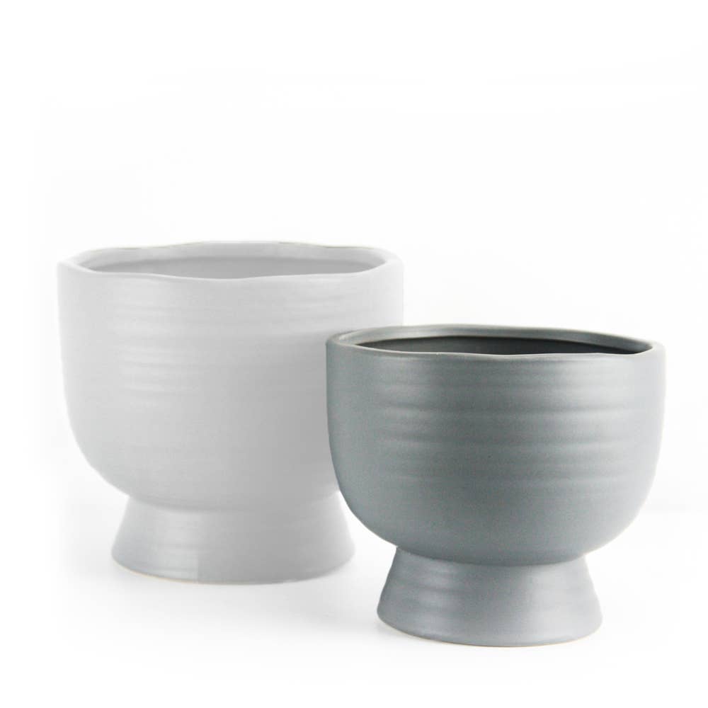 5.5" Mid Century Short Ceramic Pot