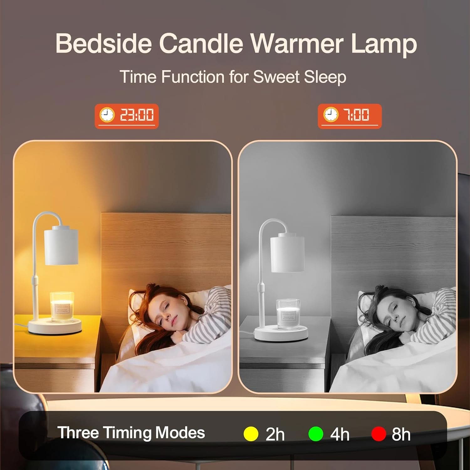 White Commercial Grade Candle Warmer Lamp With Timer