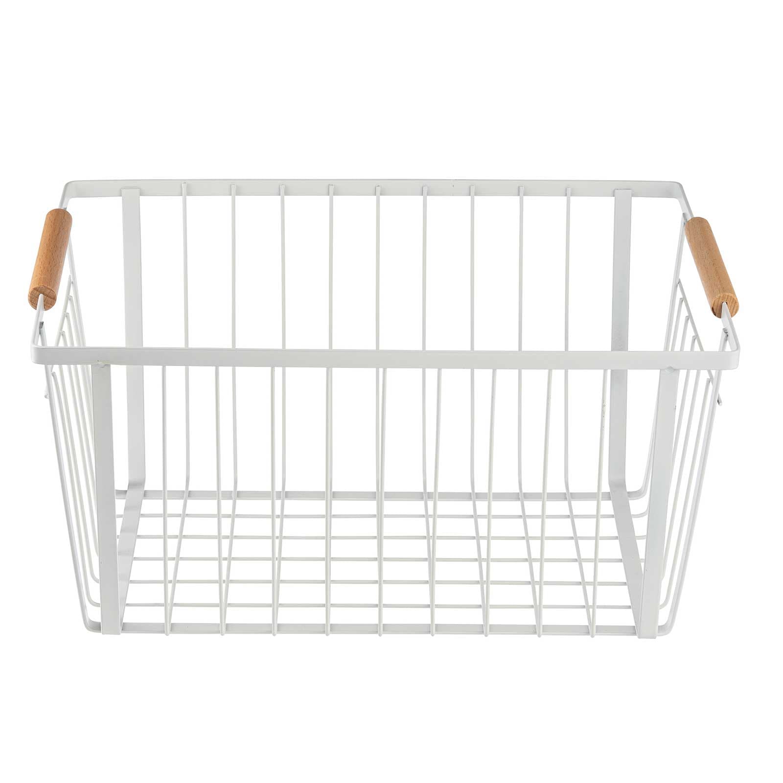 Storage Basket with Handles, White 14.5 x 10.25 x 7.25"