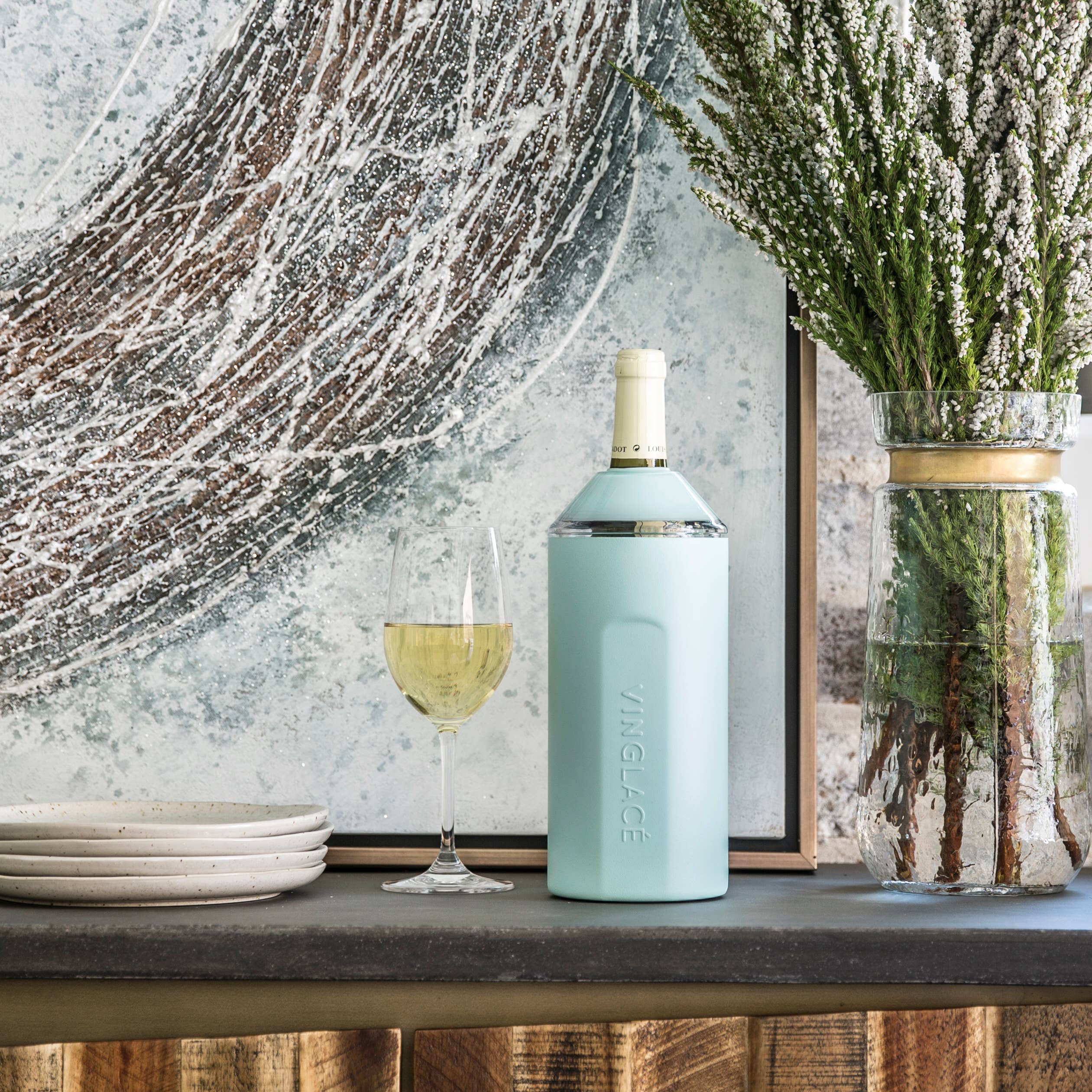 Vin Glace’ Wine Gift Sets with Glass Lined Wine Glasses