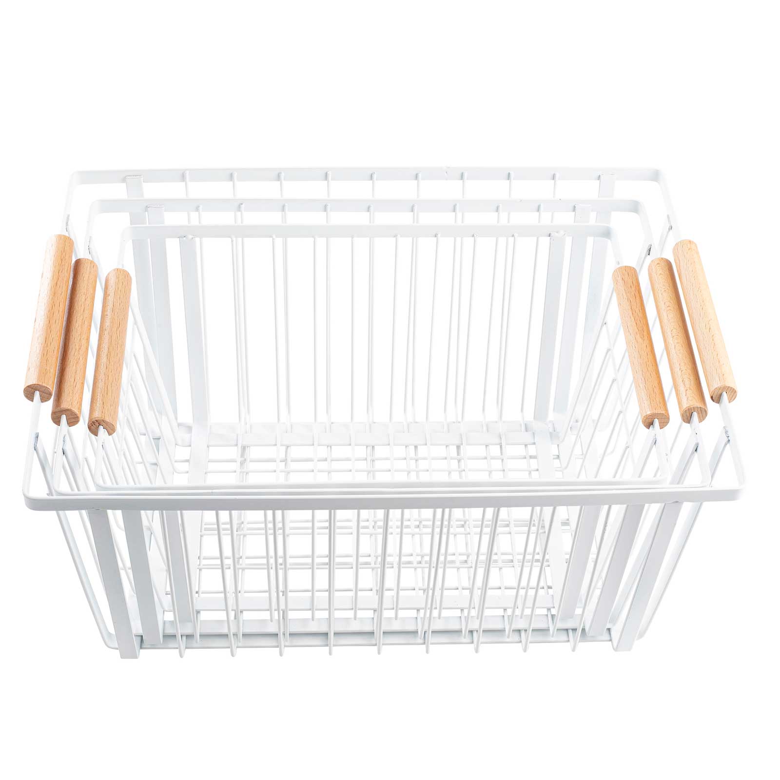 Storage Basket with Handles, White 14.5 x 10.25 x 7.25"