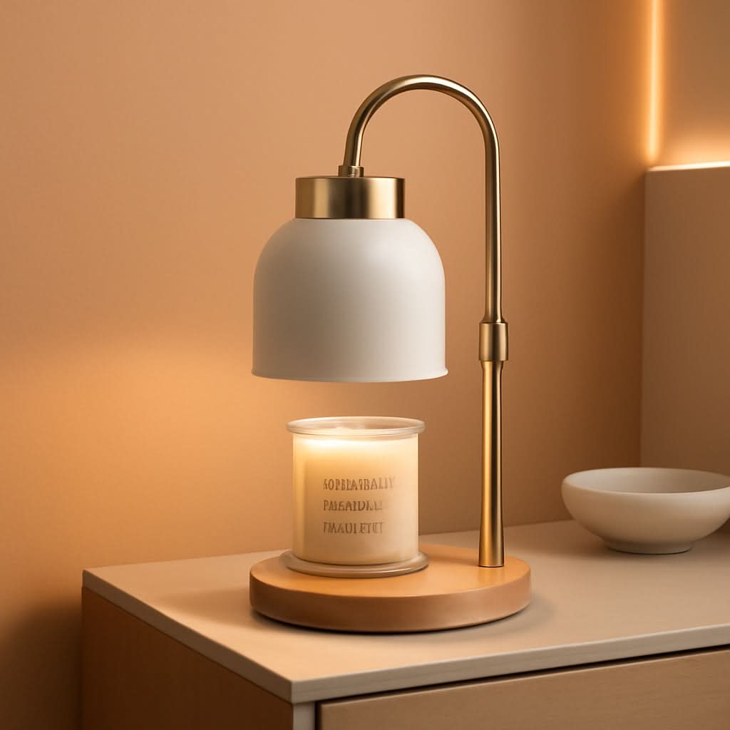 White Adjustable Candle Warmer Lamp With Programmable Dimmer