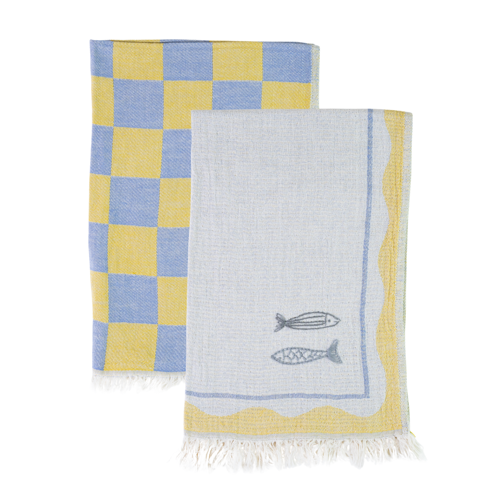 Sardine - Hand Stitched Kitchen Towel