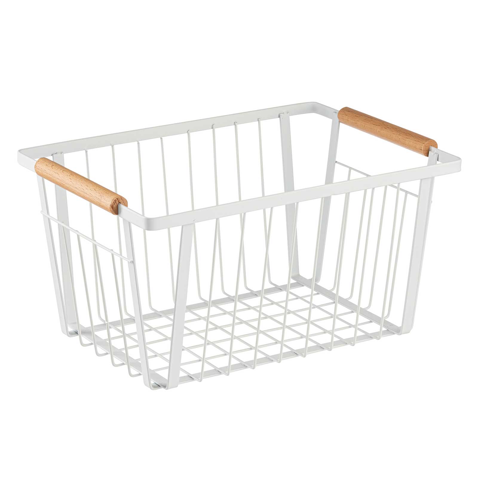Storage Basket with Handles, White 12 x 8 x 6"