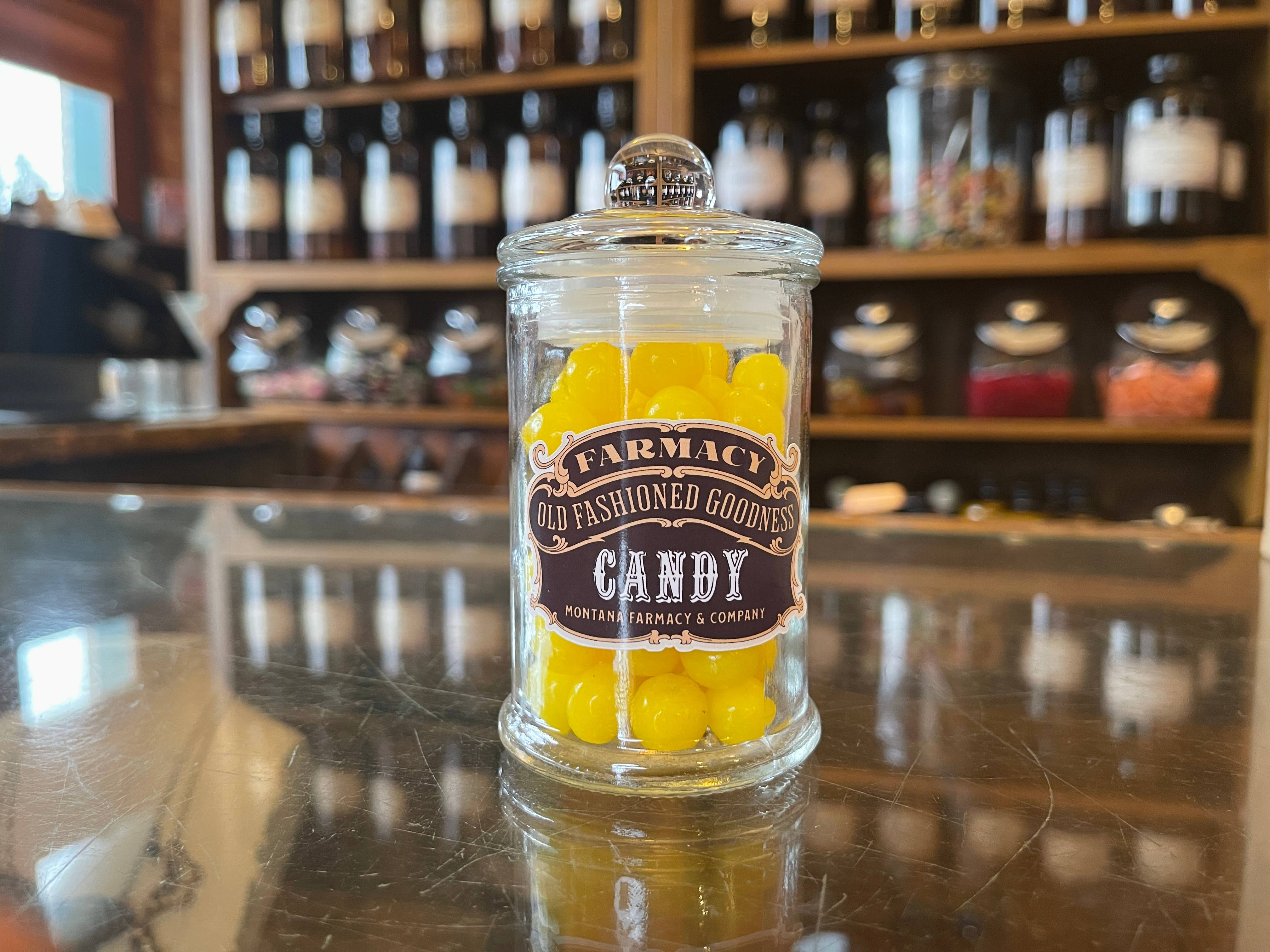 Old Fashioned Apothecary Jar with Lemon drop Candy
