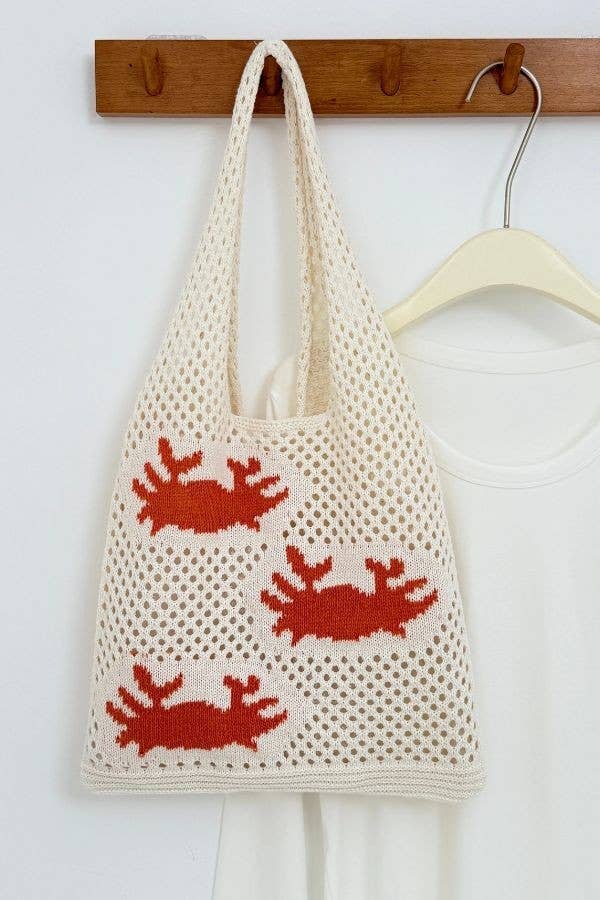 Crochet Tote Beach Bag-Ocean Theme