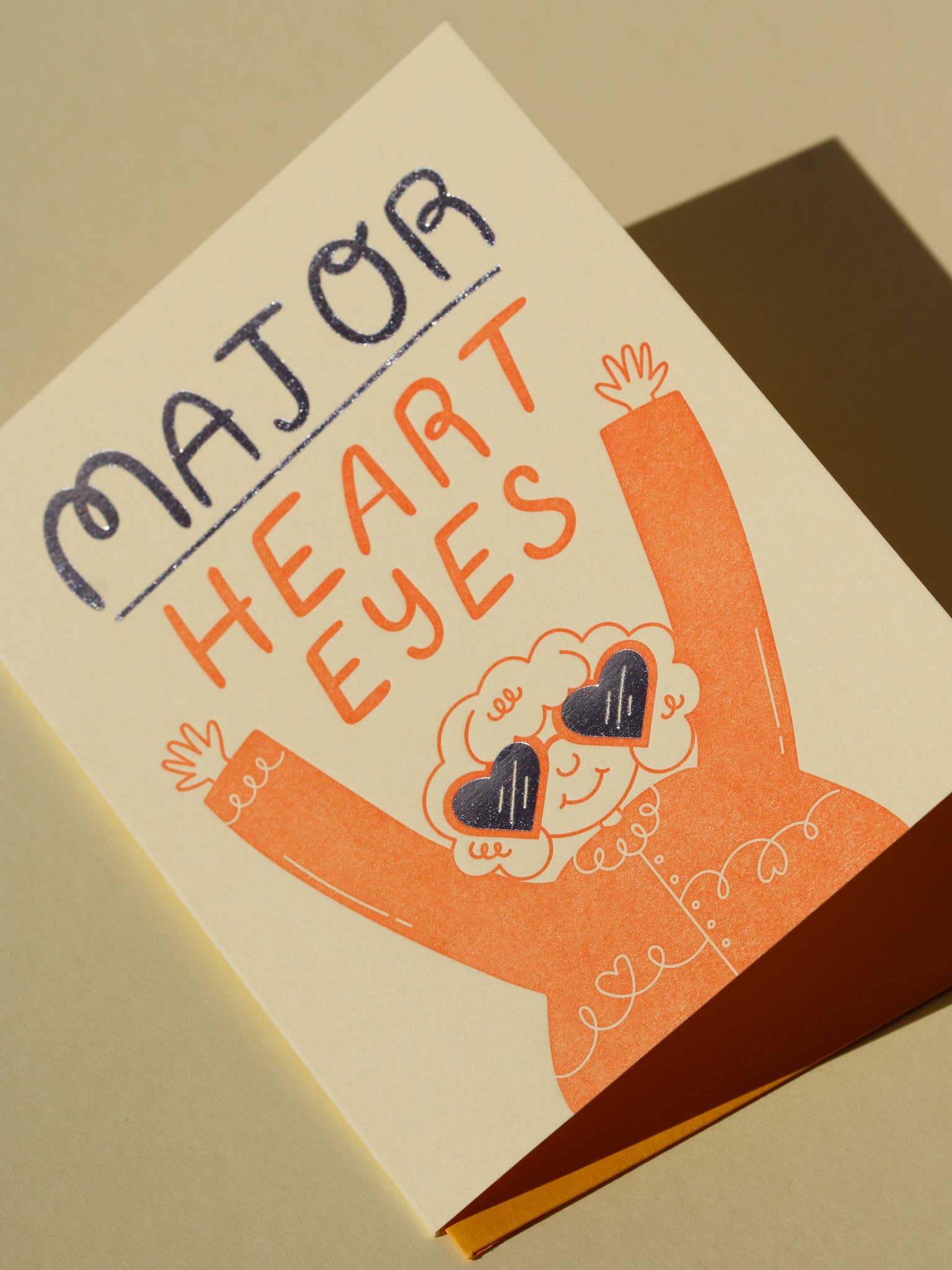 Major Heart Eyes Letterpress Greeting Card
