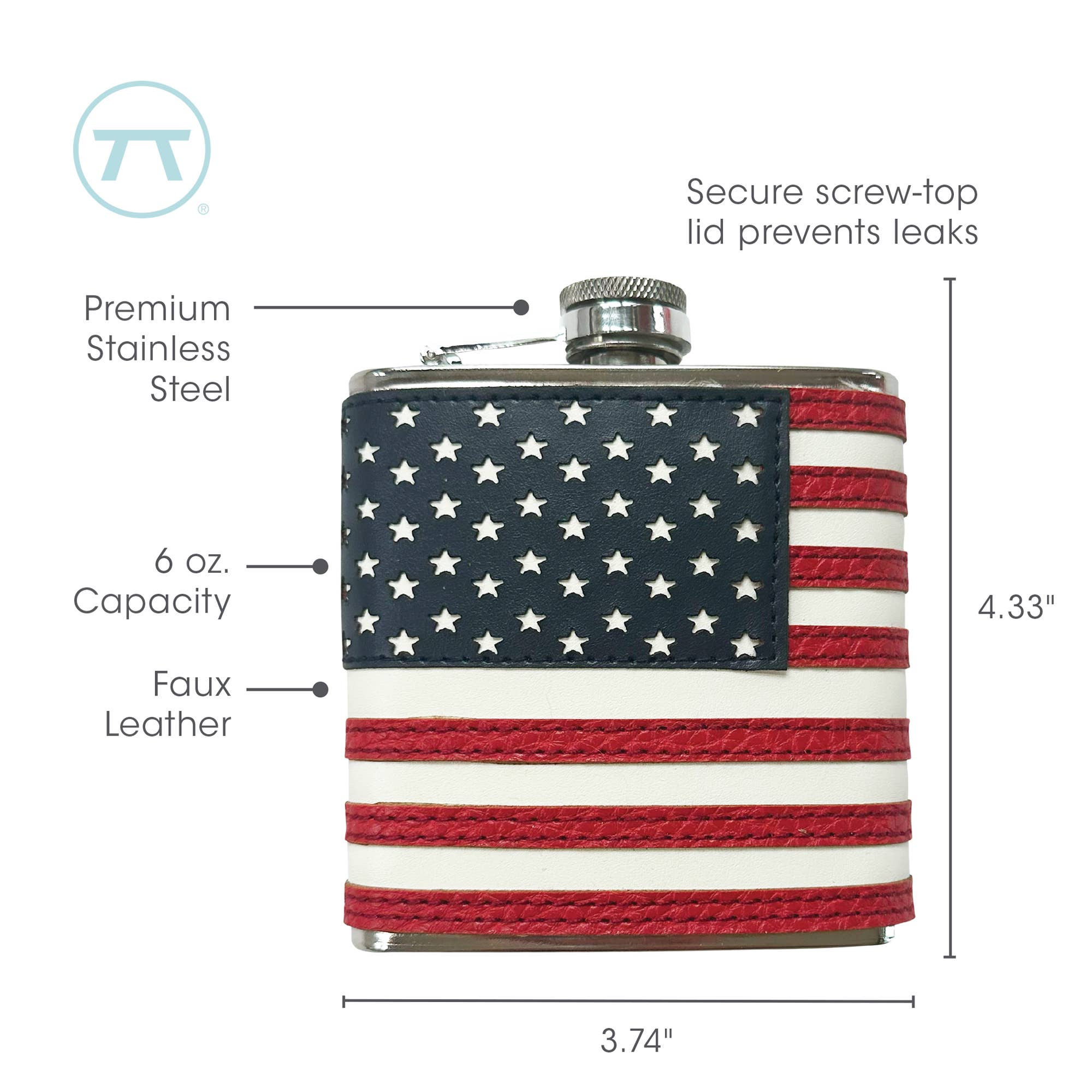 Outset American Flag Flask and Funnel Set, 6 oz