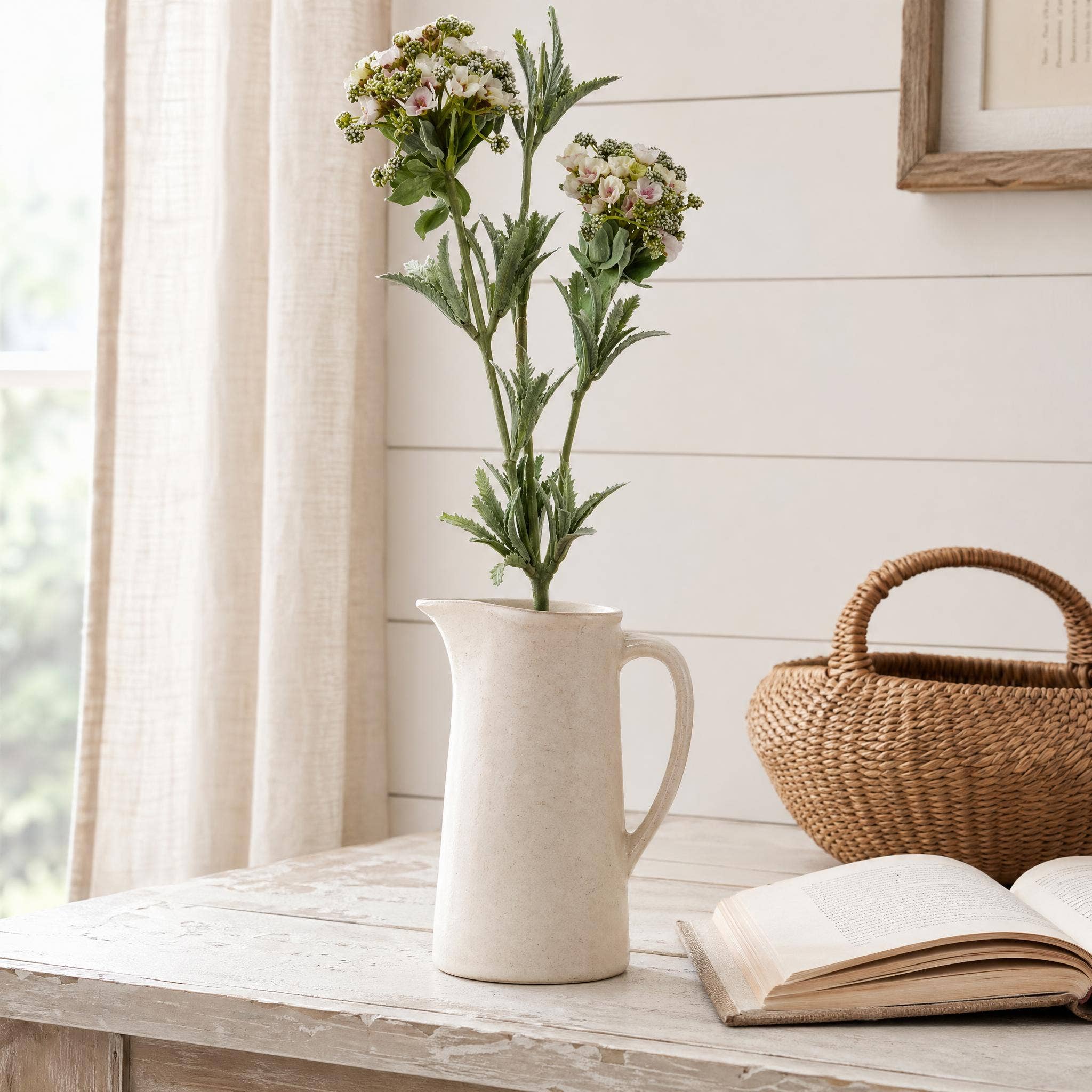 32" Sweet Allyssum White Faux Flower