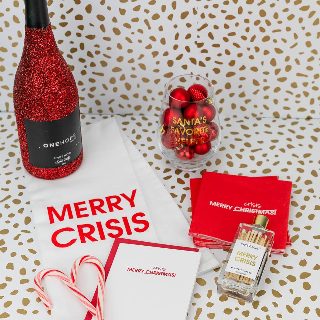 Merry Crisis - Holiday Party Cocktail Napkins, Christmas