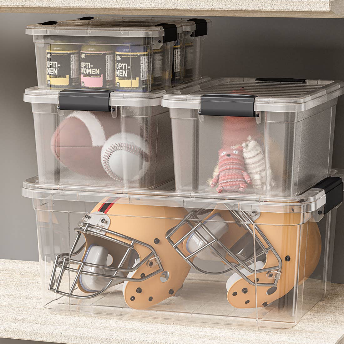 Superio Clear Closet Storage Organizing Container, 46 Liter