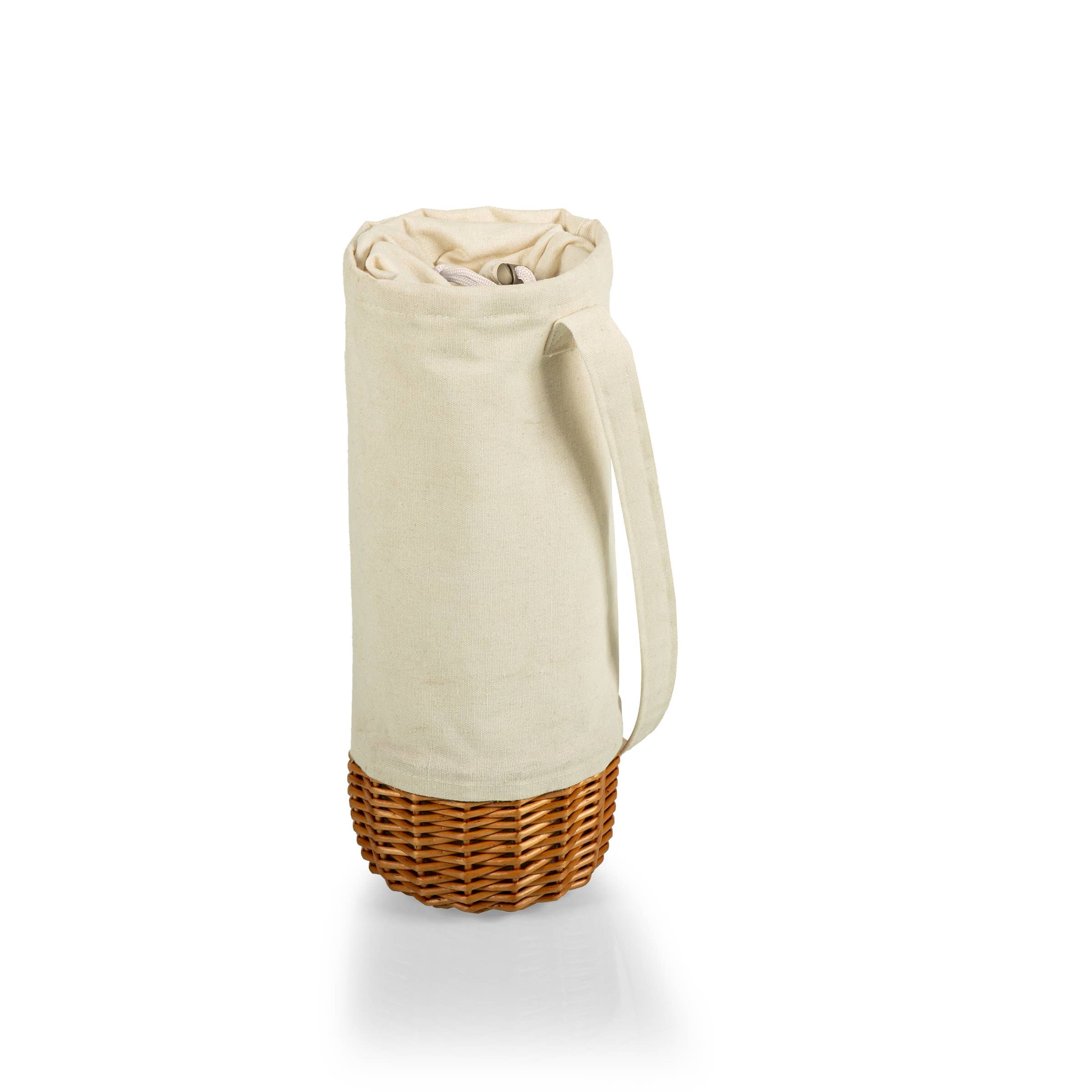 Malbec Insulated Canvas and Willow Wine Basket (Beige)