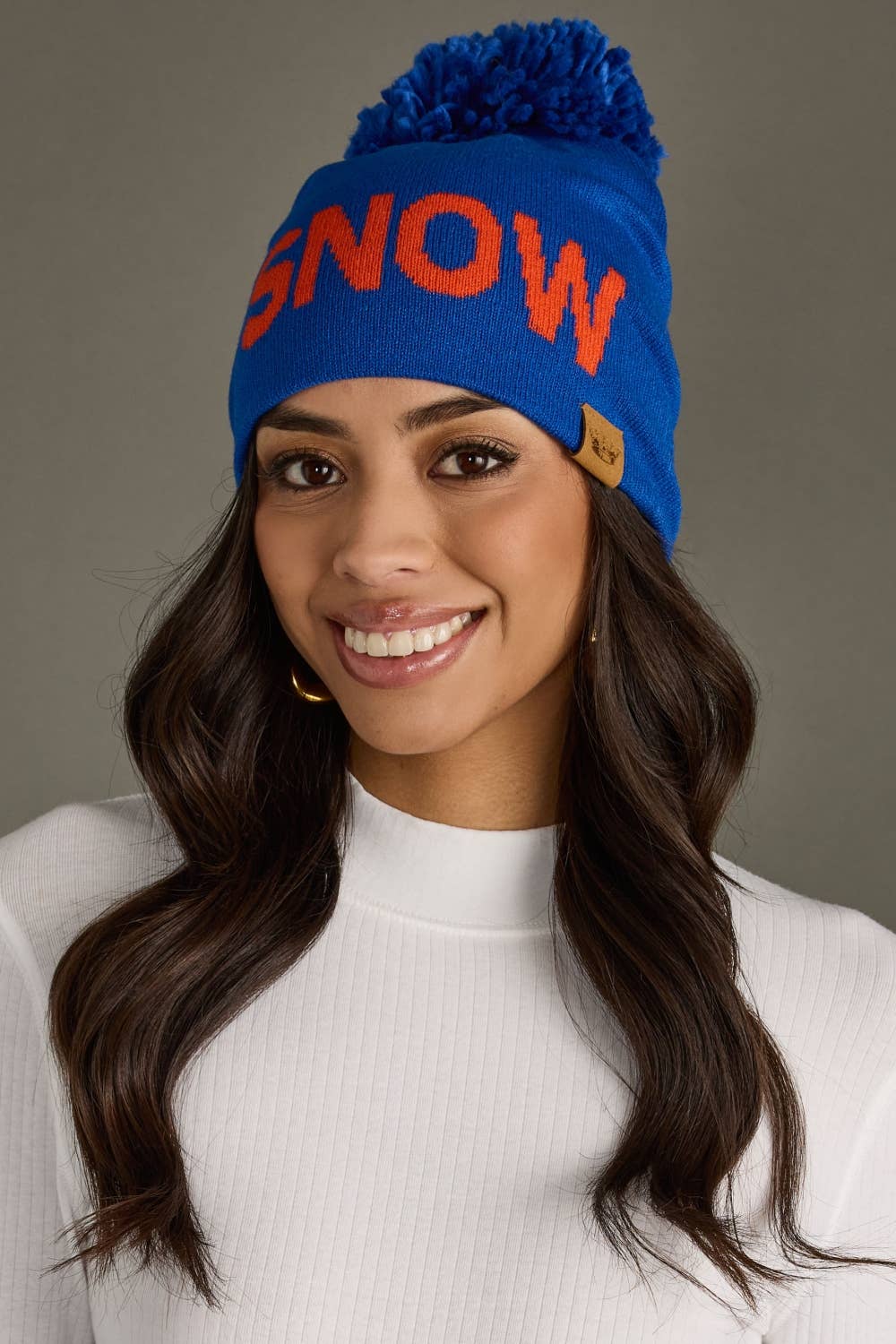 Royal Blue Snow Pom Hat