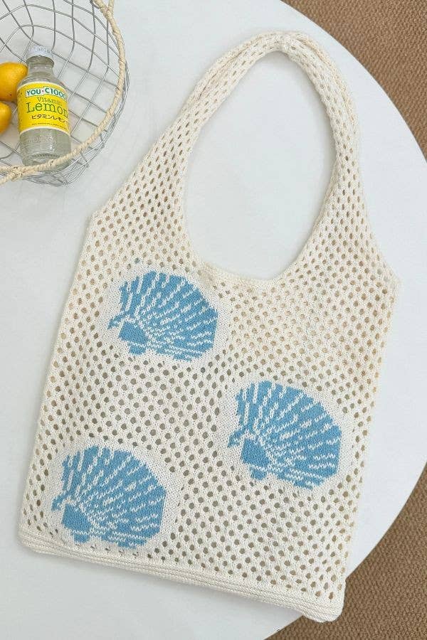 Crochet Tote Beach Bag-Ocean Theme