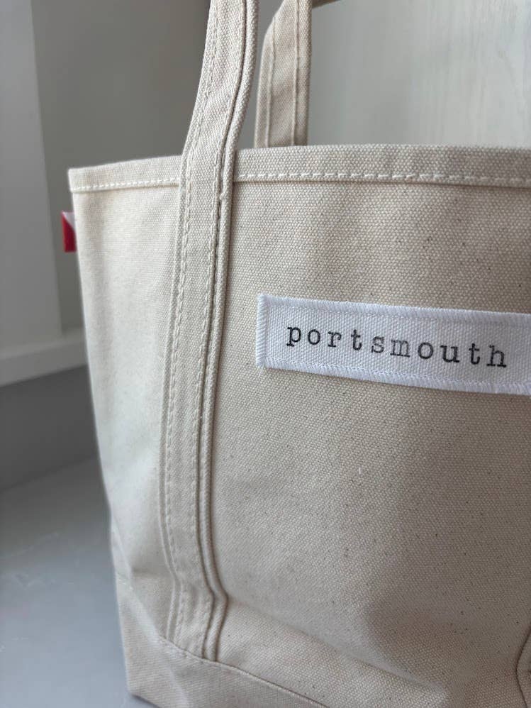 Personalized Town Name Canvas Mini Boat Tote - hand stamped