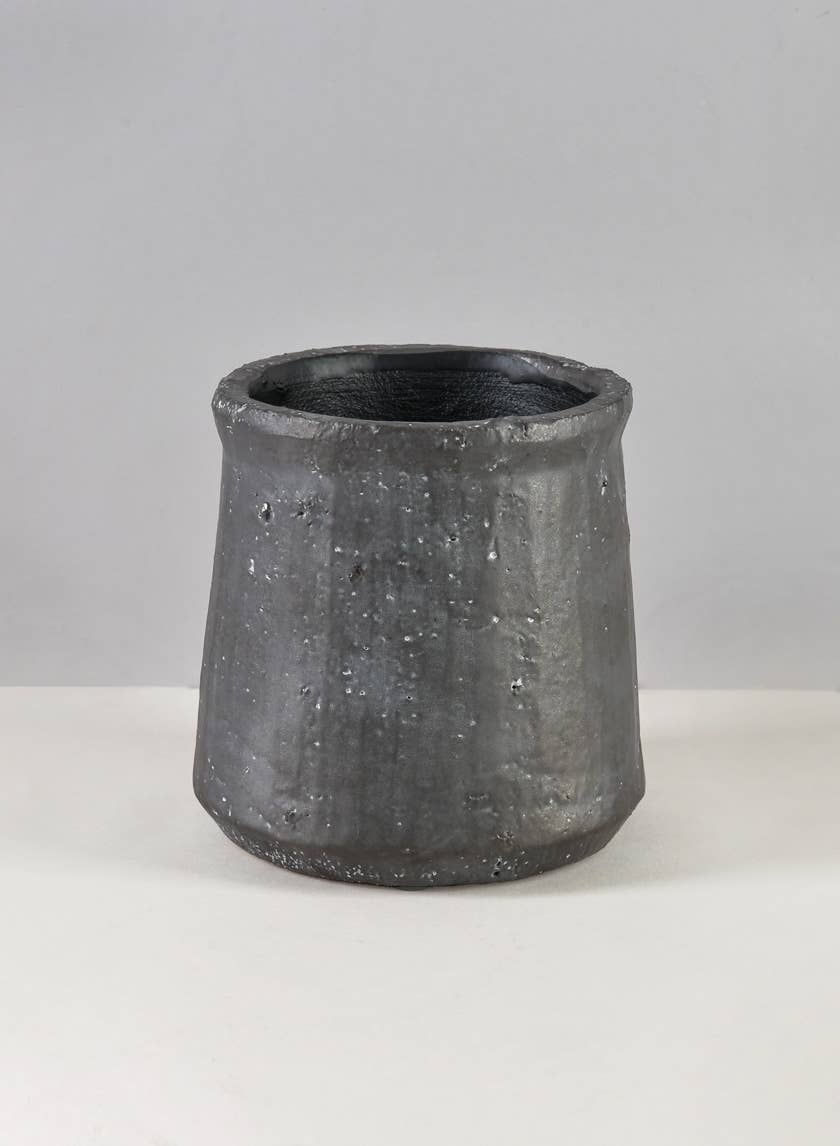 5in Tall Hagi Black Terrazo Planter