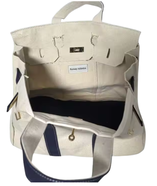 Canvas Tote Bag - Navy Trim