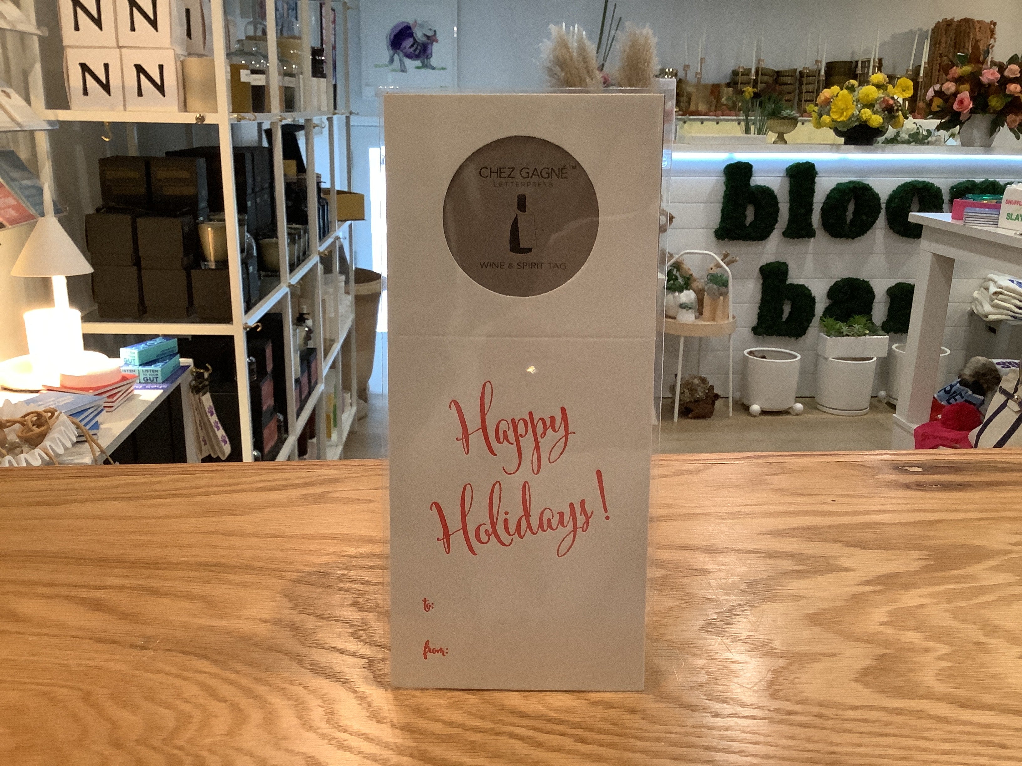 Happy Holidays Bottle Tag