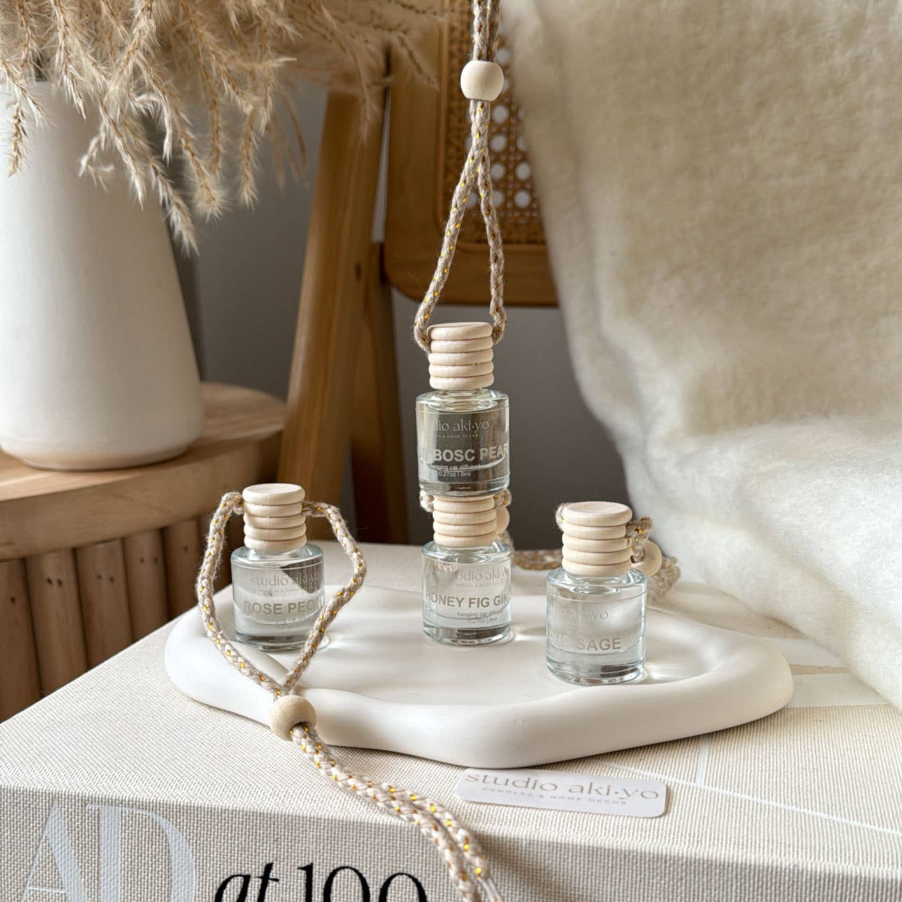 Car Diffuser Basil + Bosc Pear | Hanging Reed Diffuser