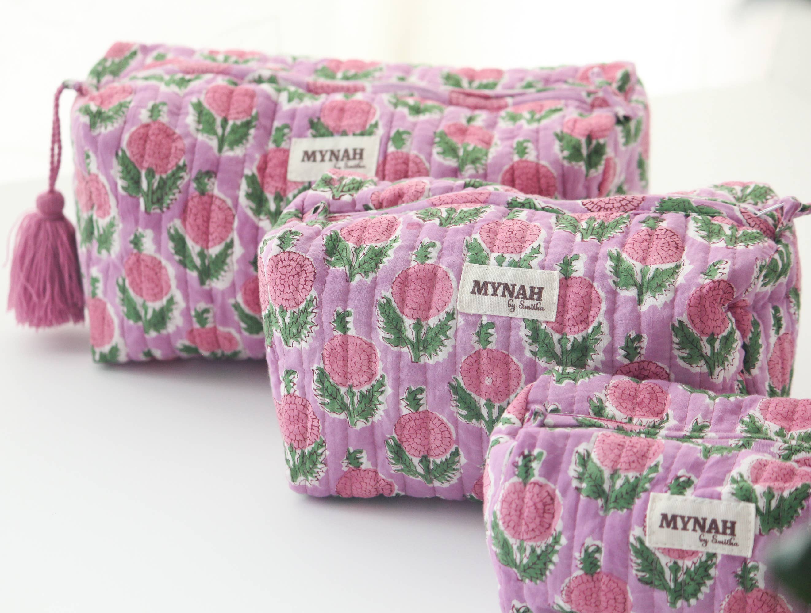 Berry smoothie floral travel/make up/organizer/ bag-Set of 3