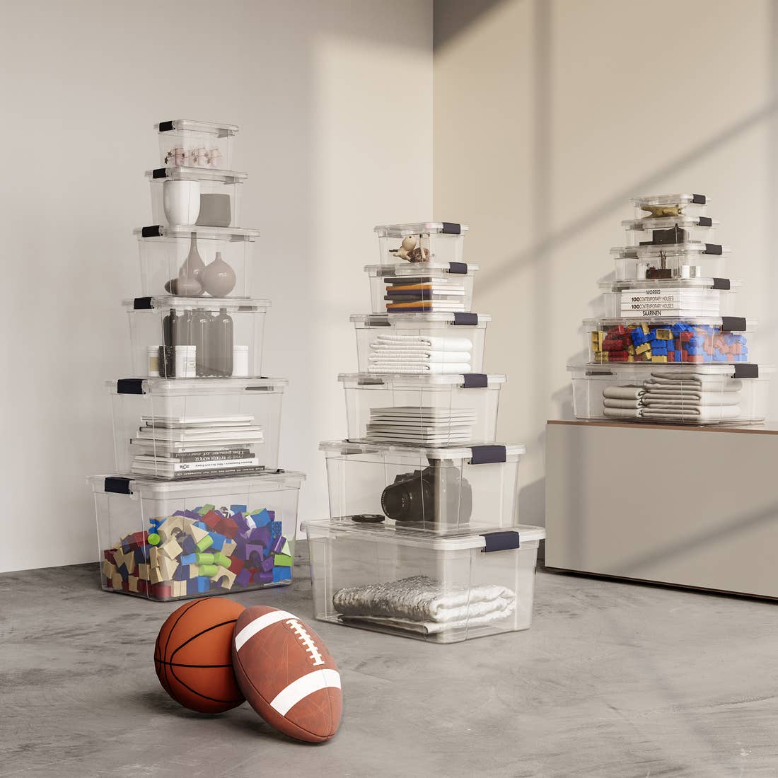 Superio Clear Closet Storage Organizing Container, 46 Liter