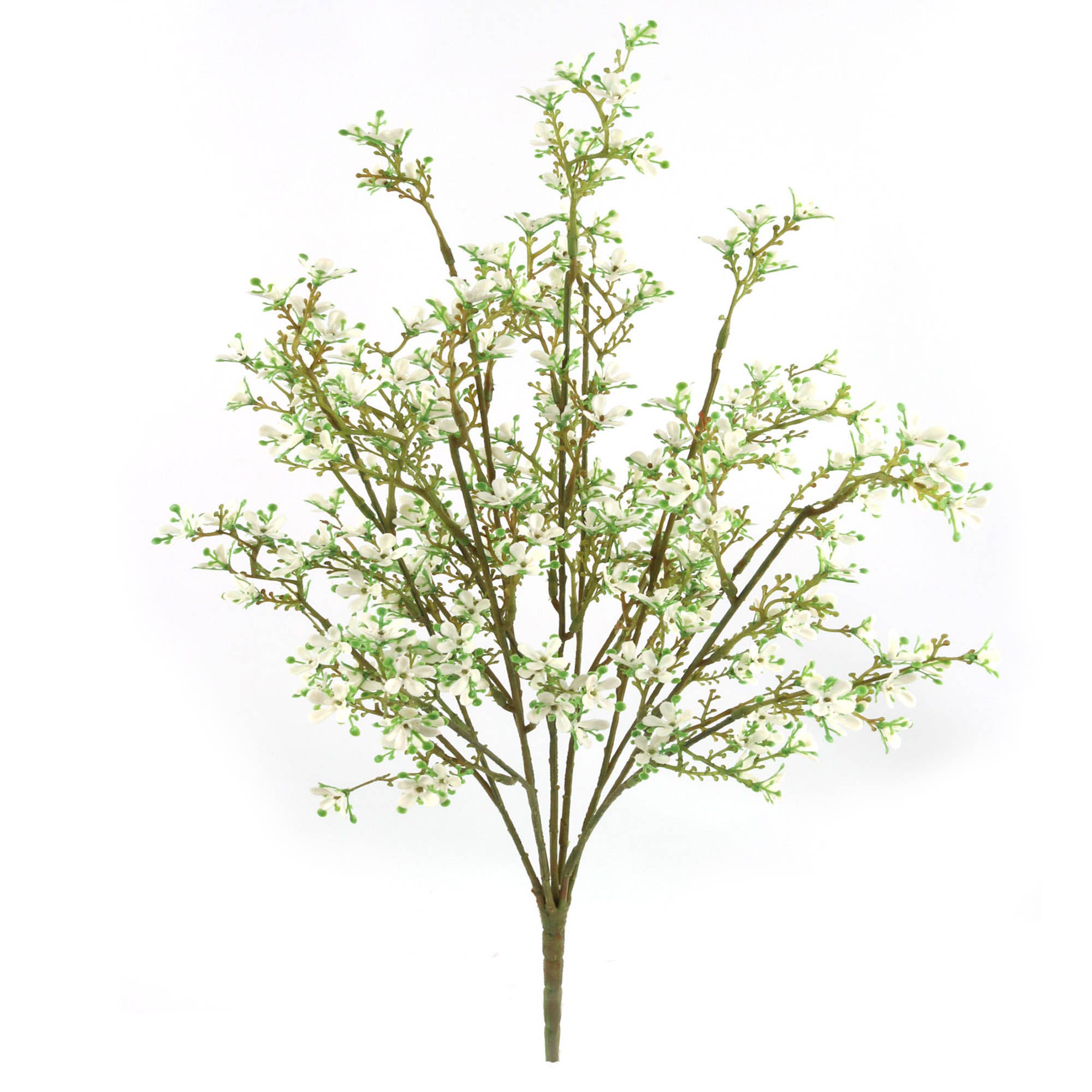 22" Mini White Flower Bush - Realistic Faux Flowers For Home
