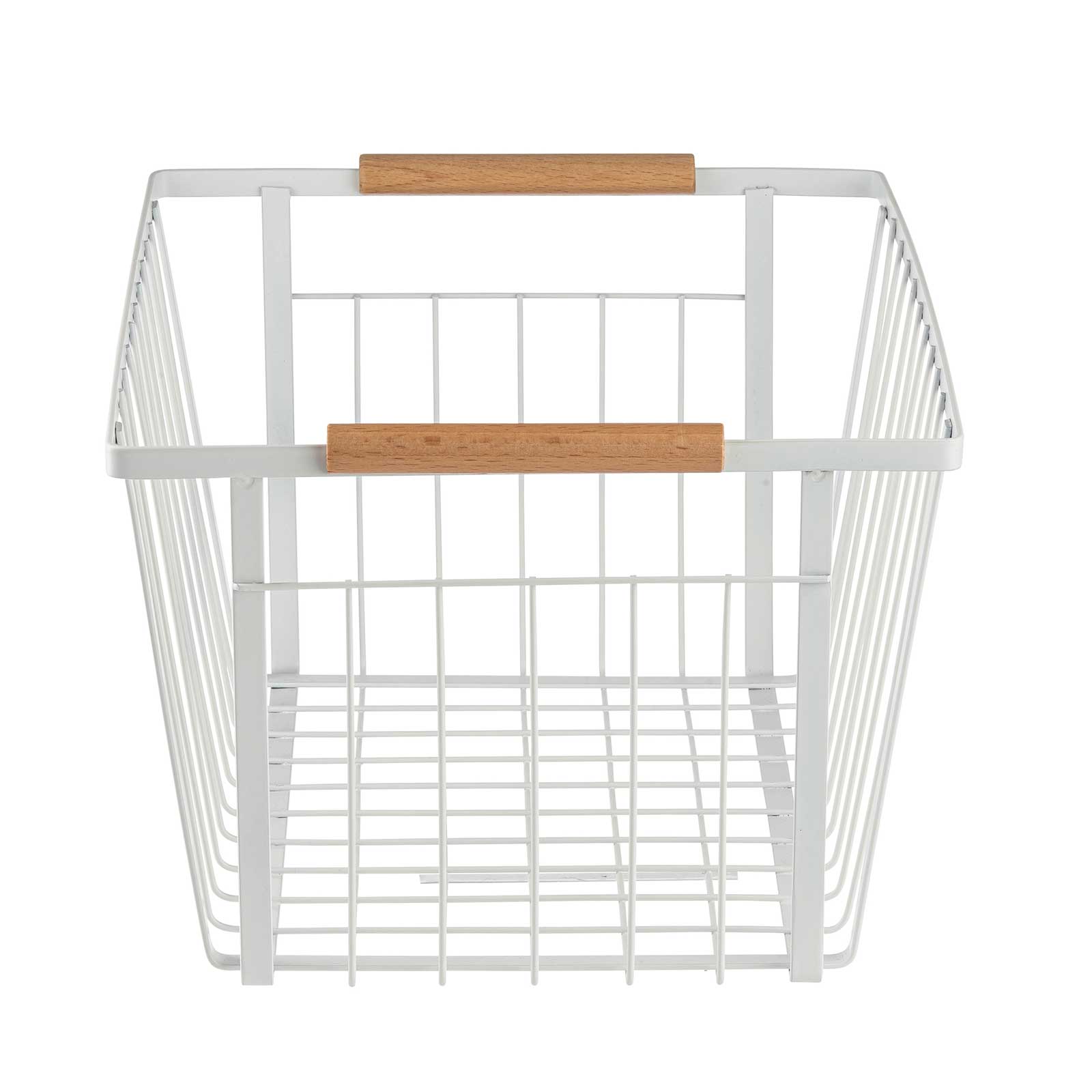 Storage Basket with Handles, White 14.5 x 10.25 x 7.25"